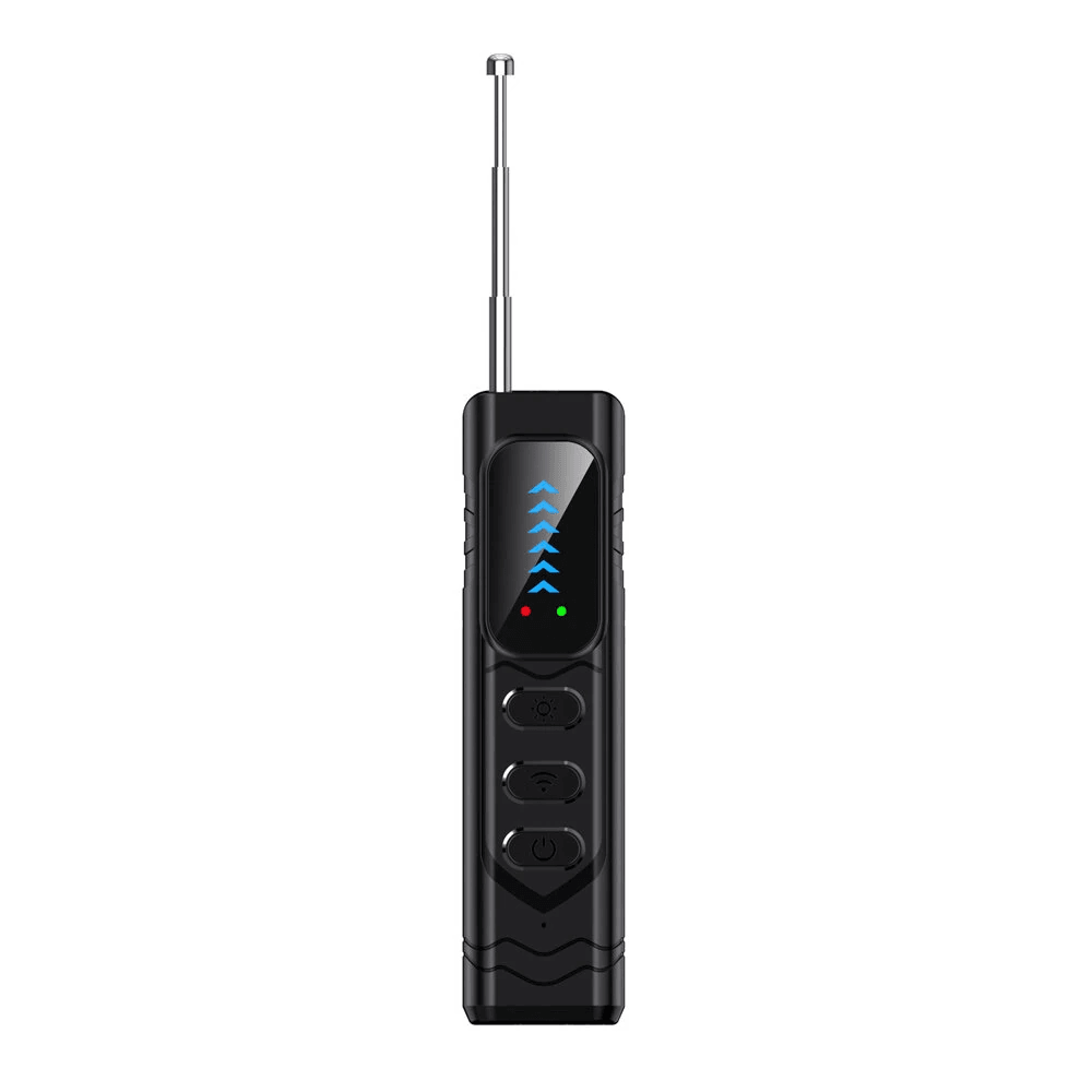 wireless signal and hidden camera detector with infrared scanner and level sensitivity