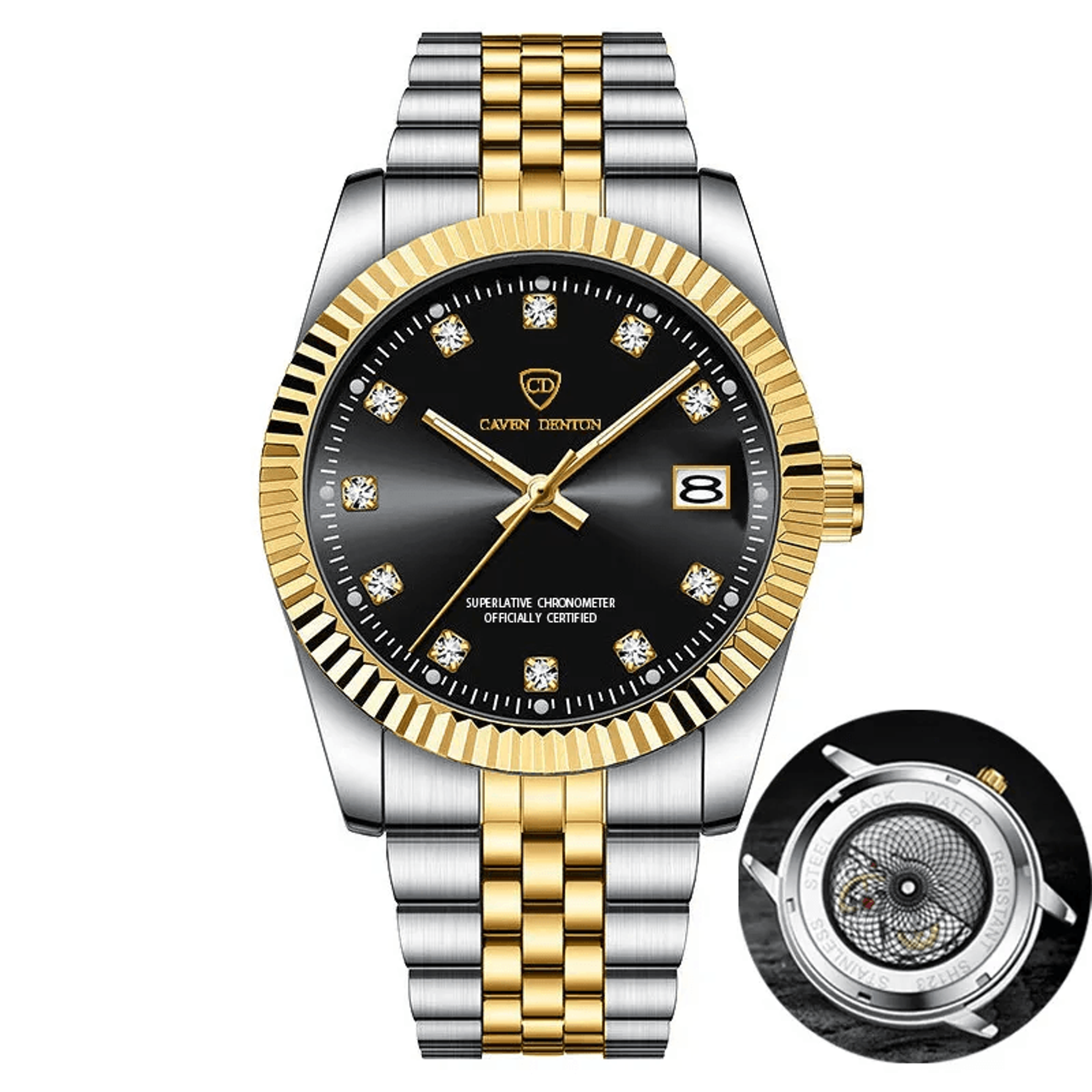 Mens Quartz Wristwatch With Luminous Hands And Date Display 3