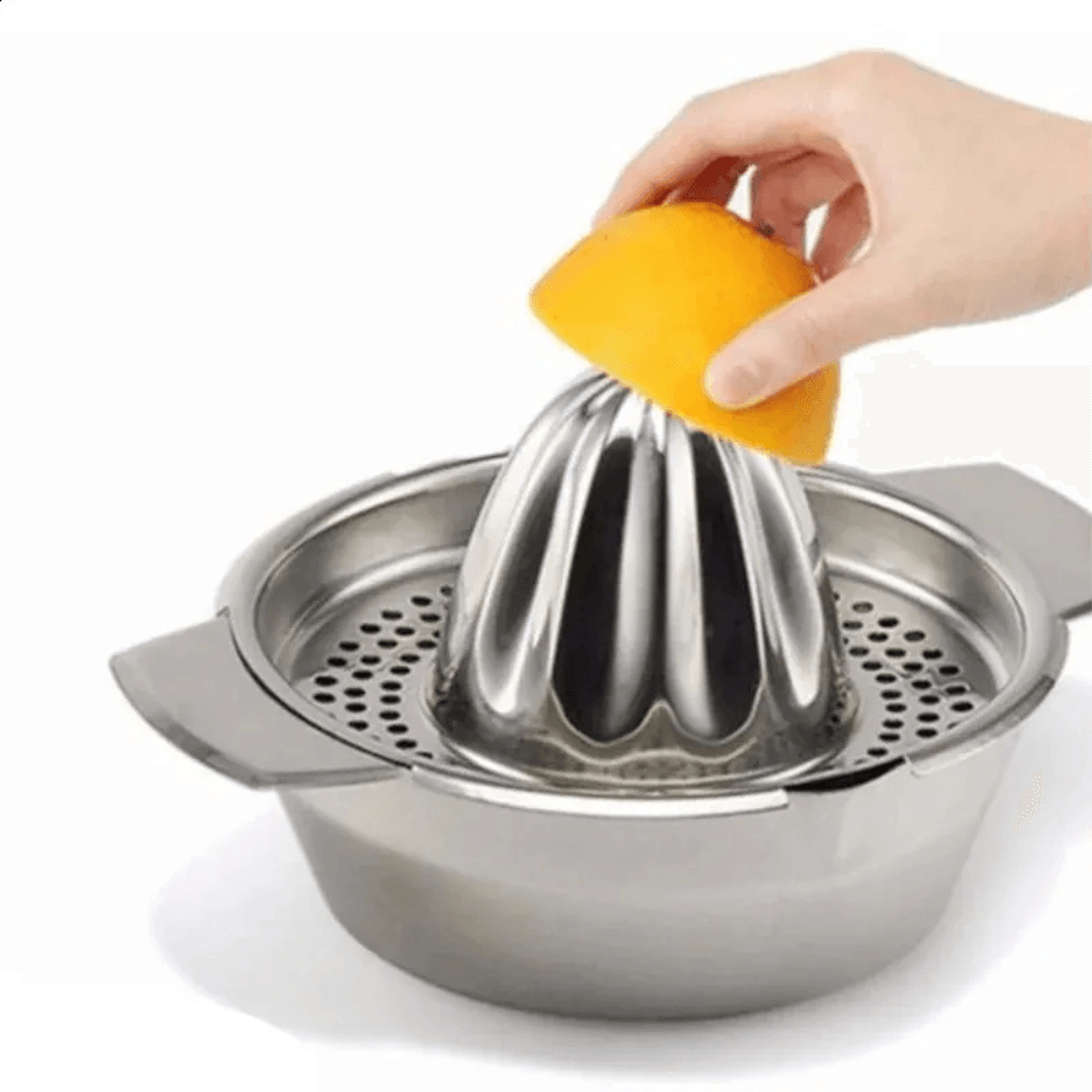 manual citrus juicer stainless steel portable lemon and orange hand press