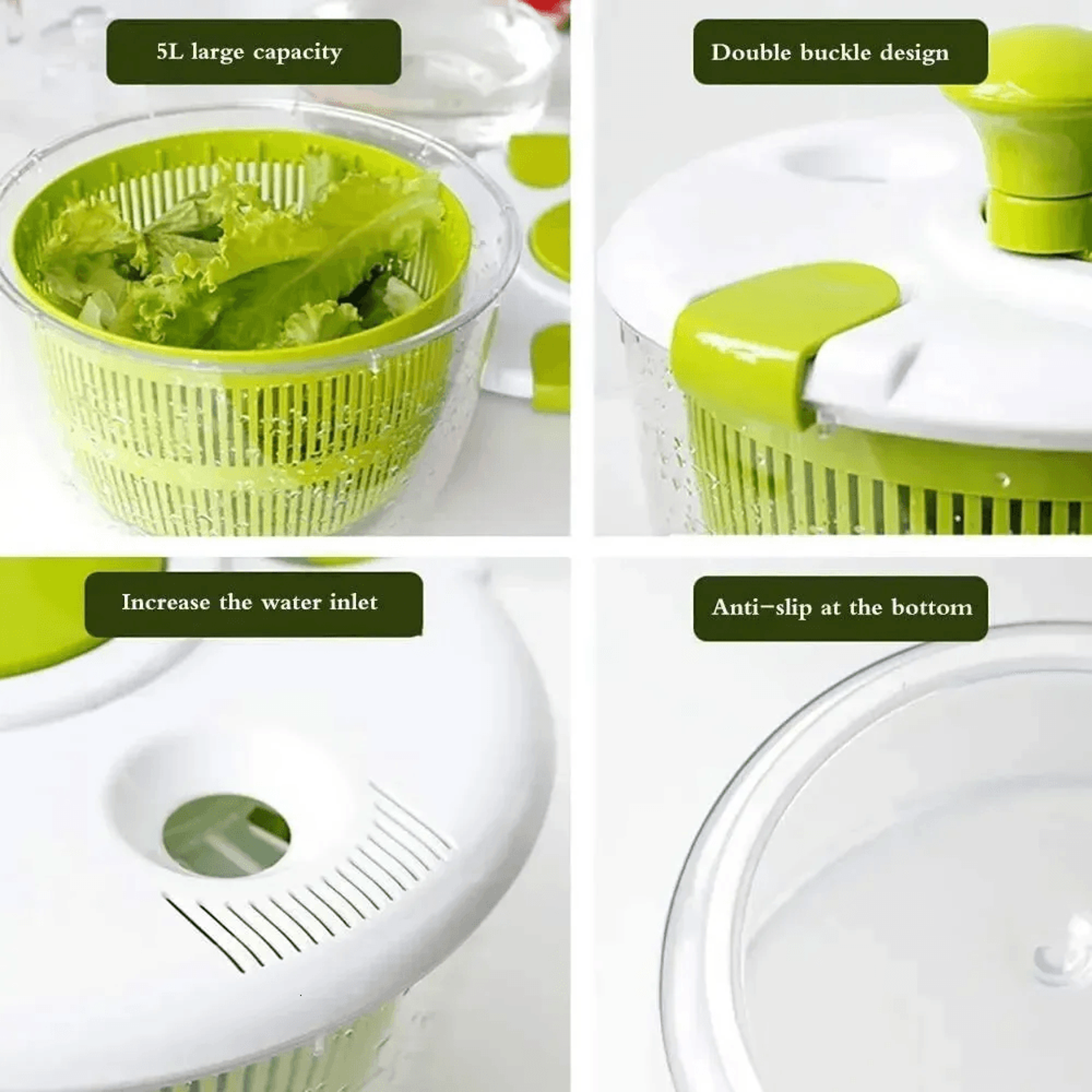Salad Spinner Dryer With Capacity For Fruits And Vegetables 2