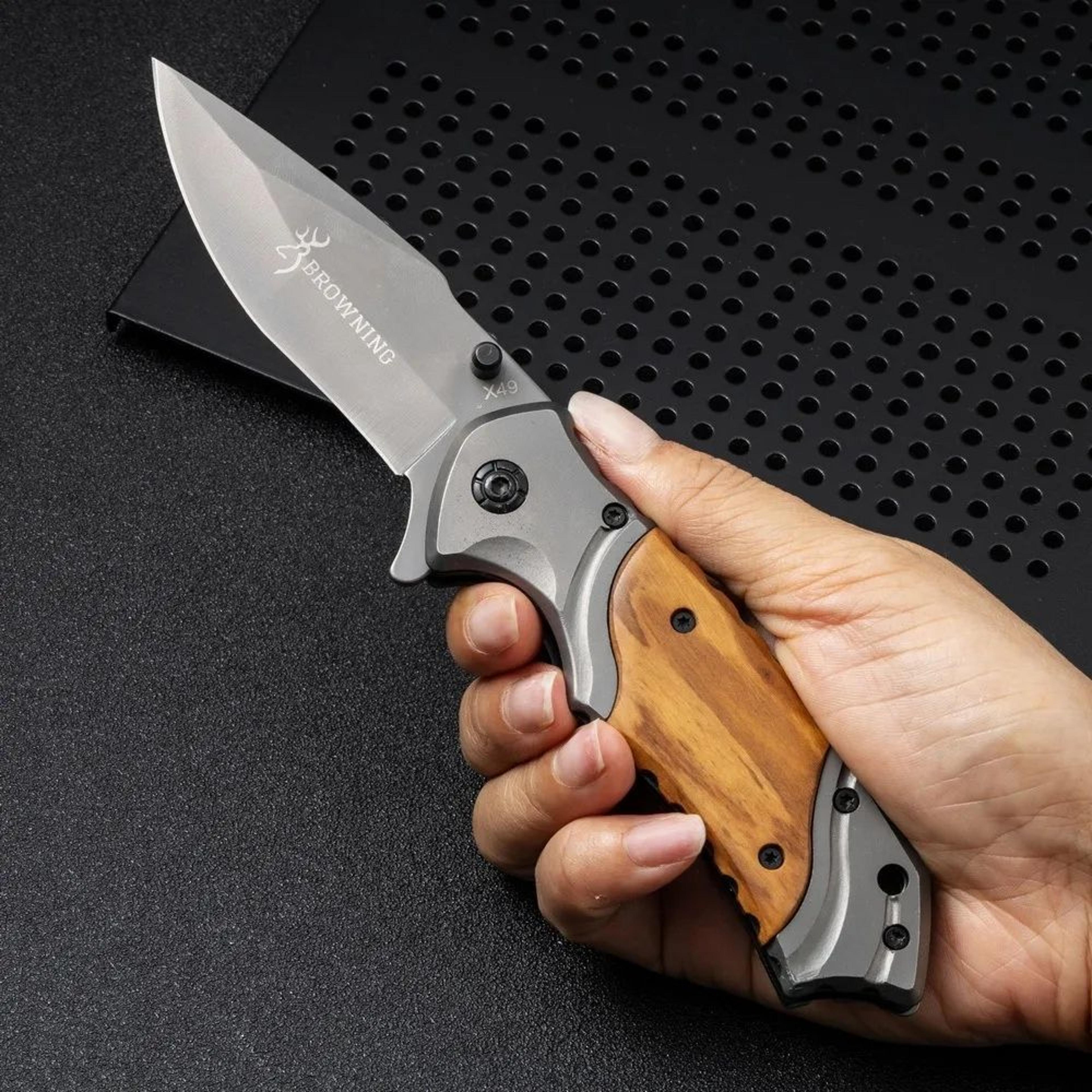 outdoor fixed blade camping knife with steel blade and handle