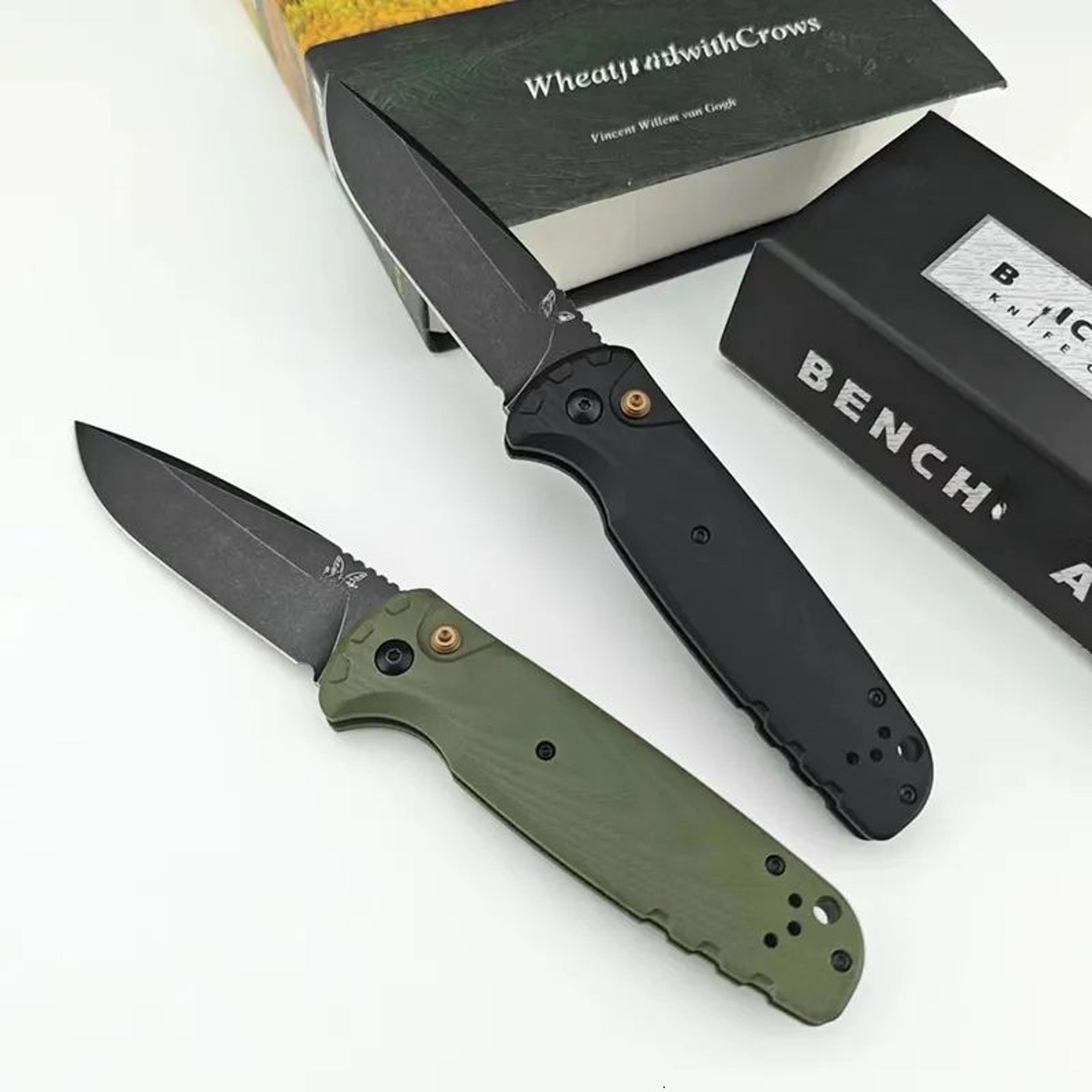 bm folding pocket knife with steel blade and handle for camping and edc
