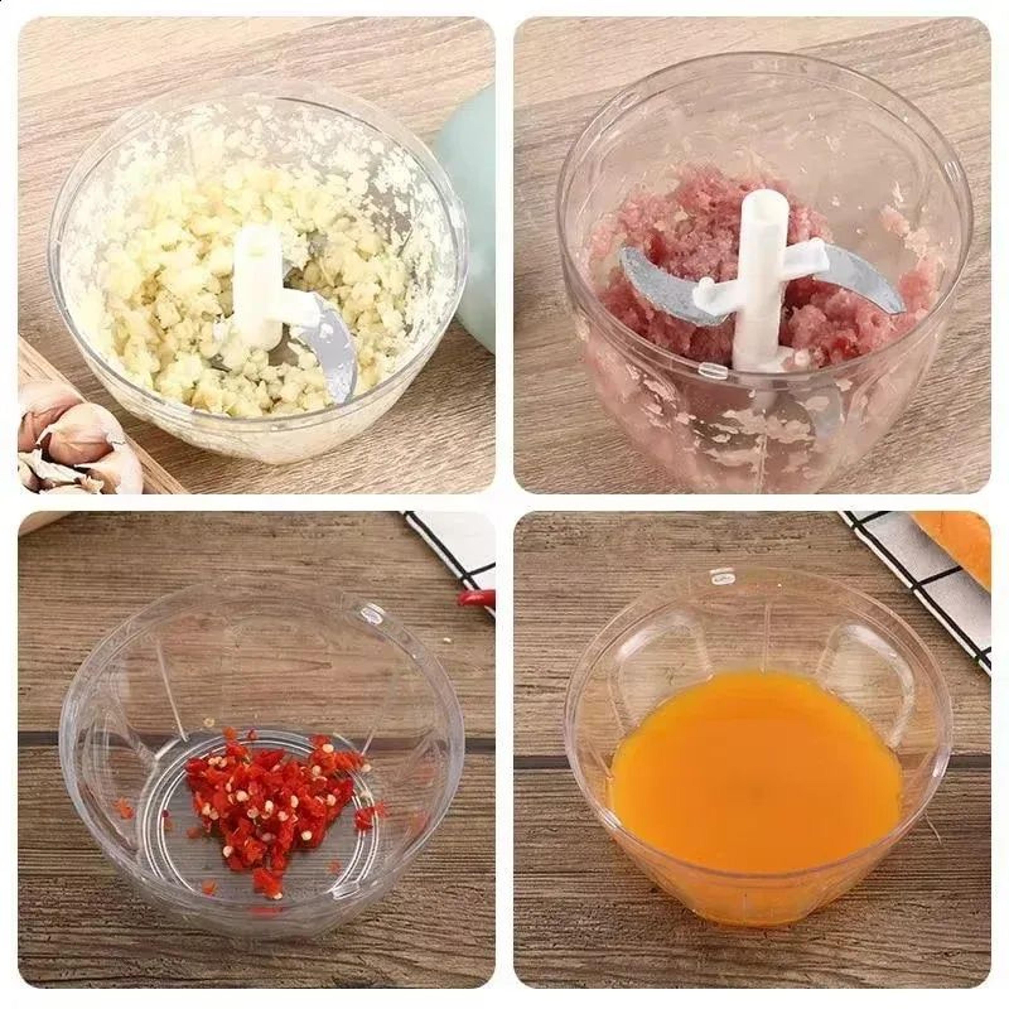 Manual Garlic Chopper Cup Rotating Vegetable Onion And Meat Mincer 4