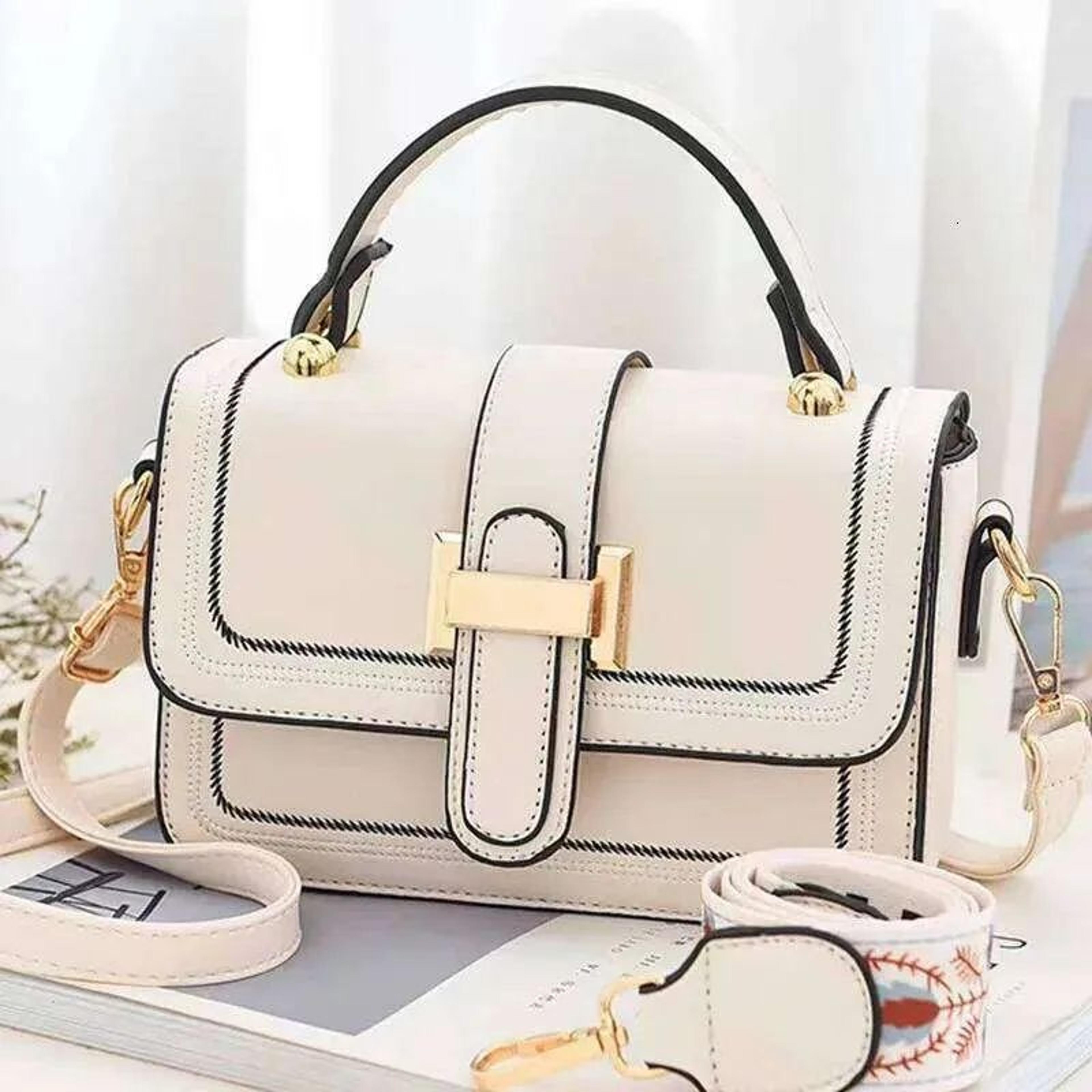 women's square shoulder handbag with plaid pattern and zipper closure