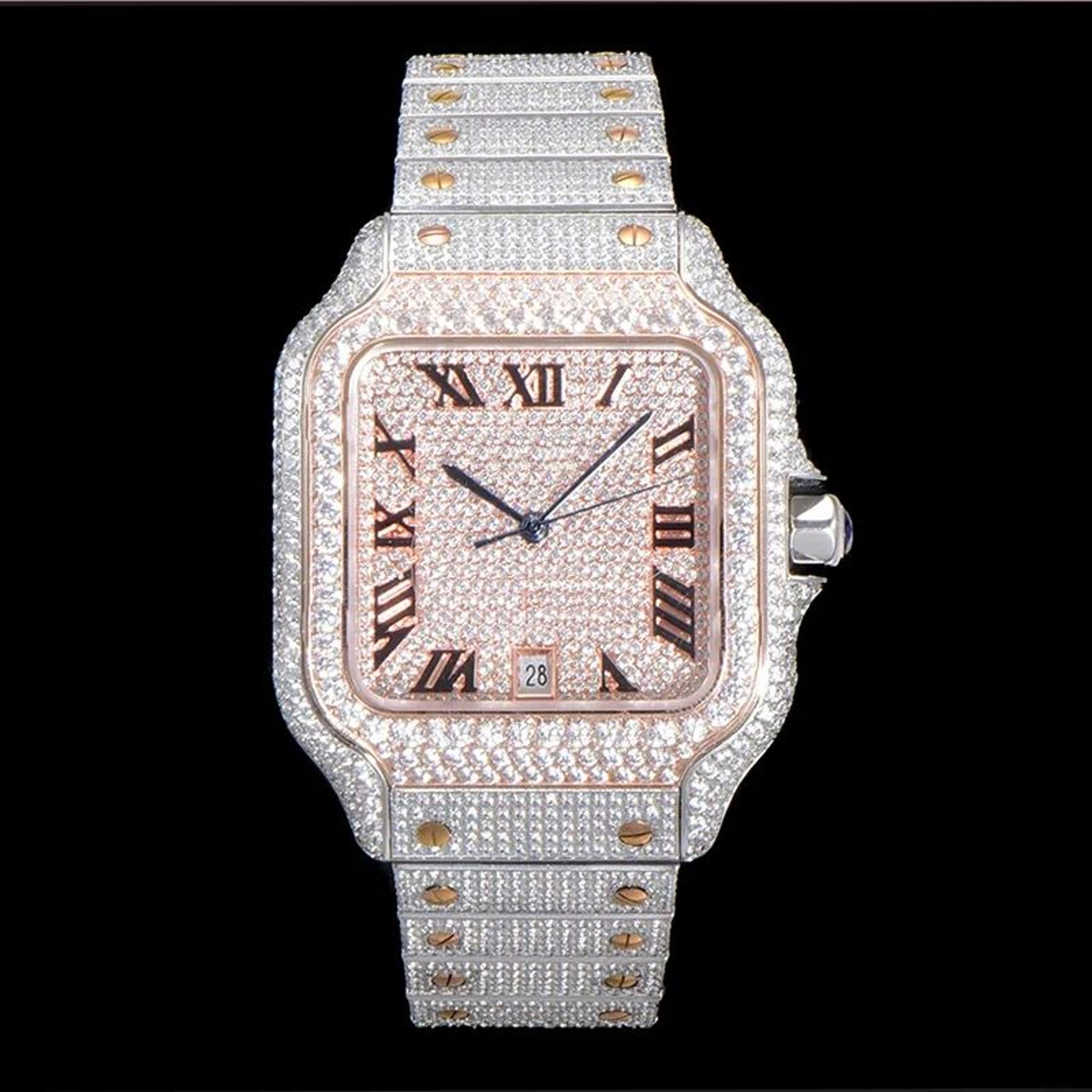 men's automatic mechanical watch with sapphire crystal and stainless steel band
