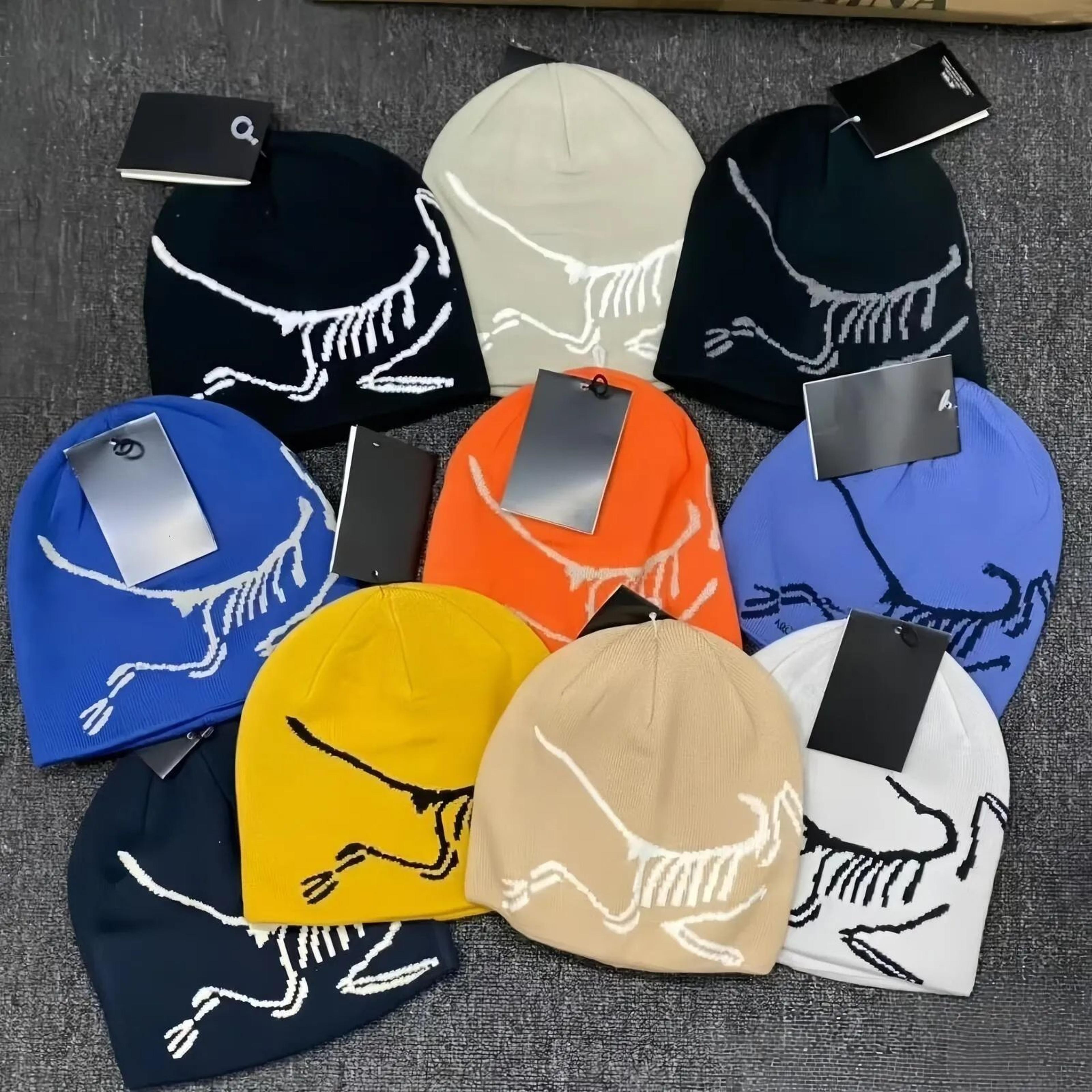 skeleton jacquard knit beanie hat soft cuffed winter skull cap