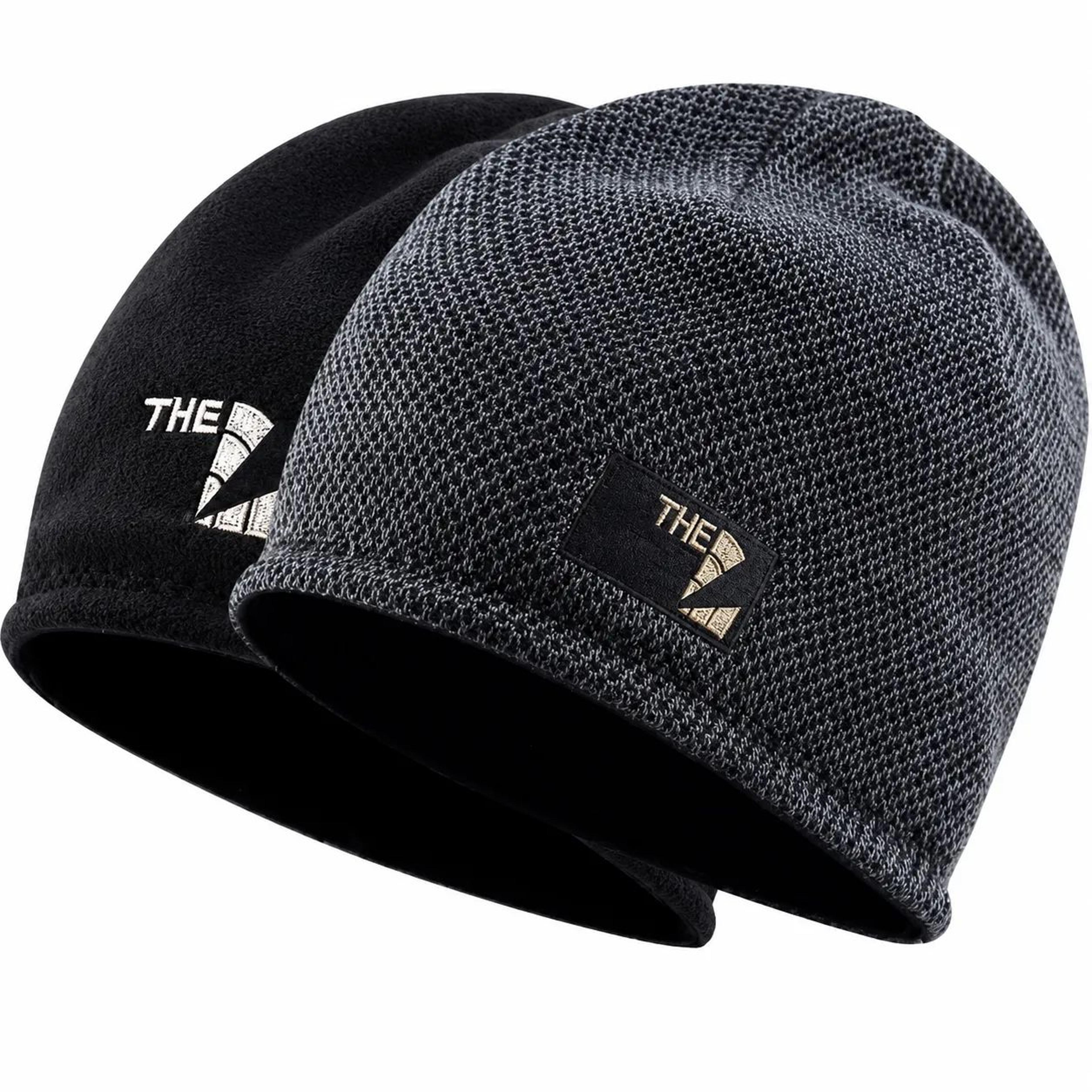 winter knitted beanie hat with fleece lining for men and women