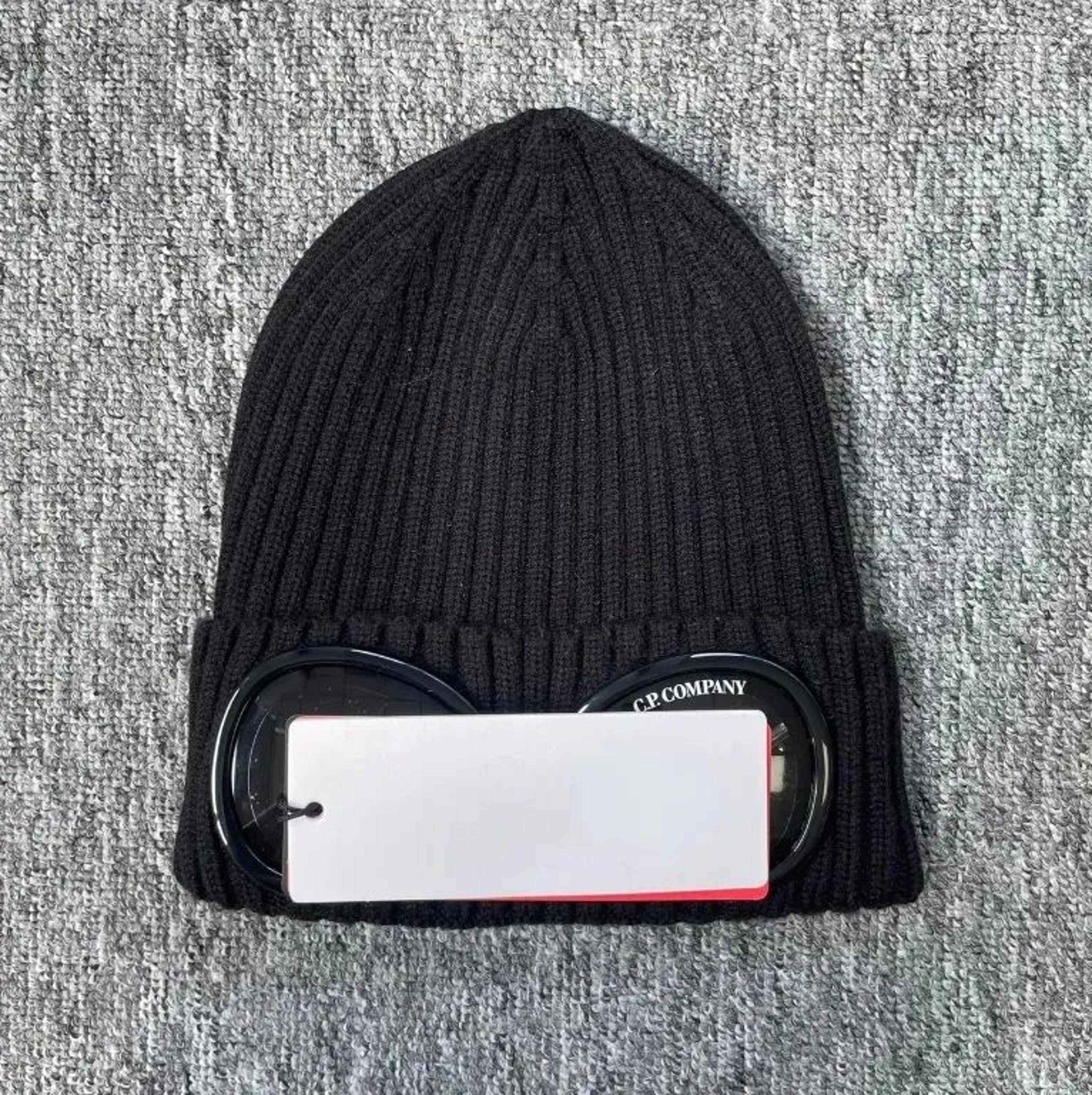 high stretch knit beanie hat with twin lens goggles for men and women