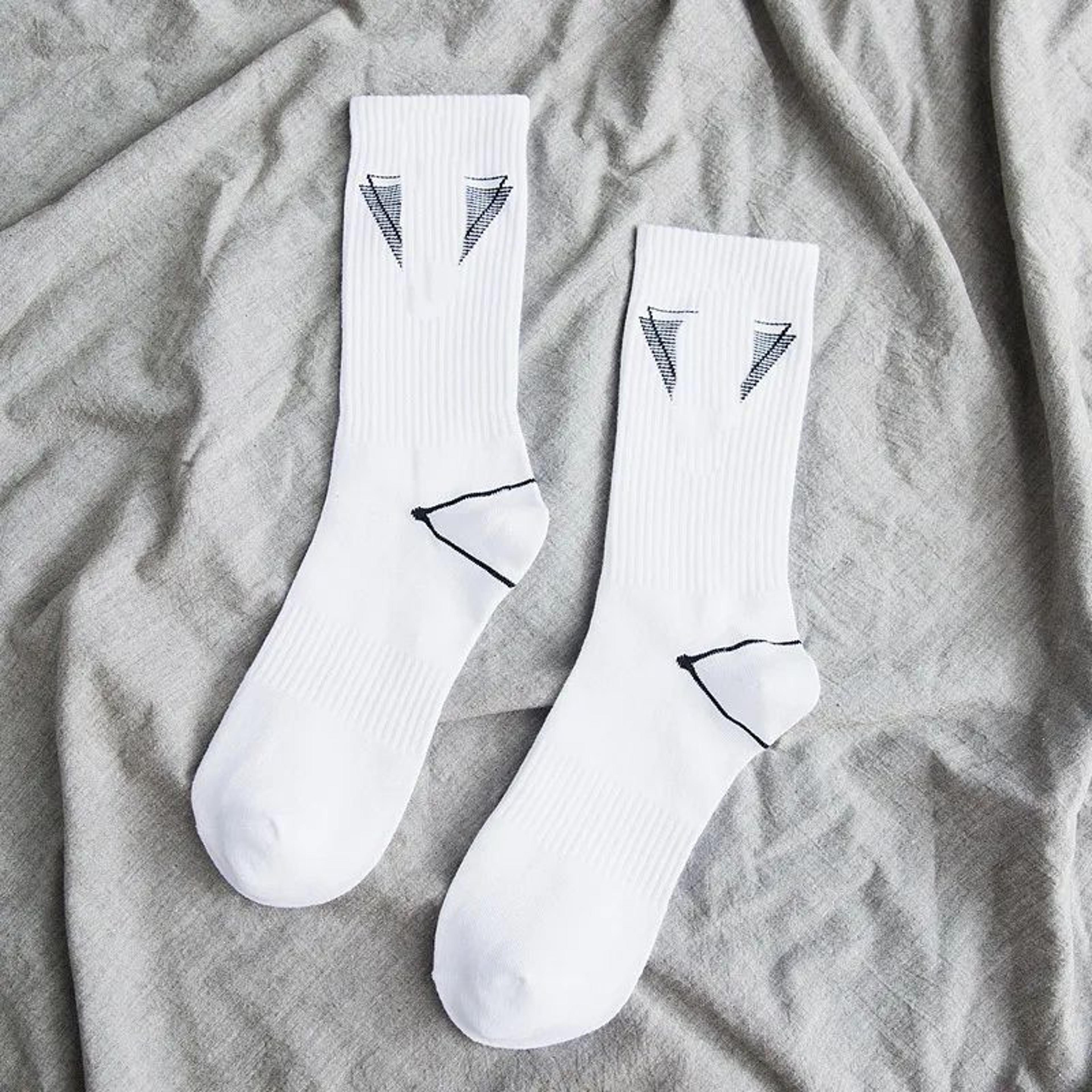 cotton ankle socks with striped letter design for everyday wear