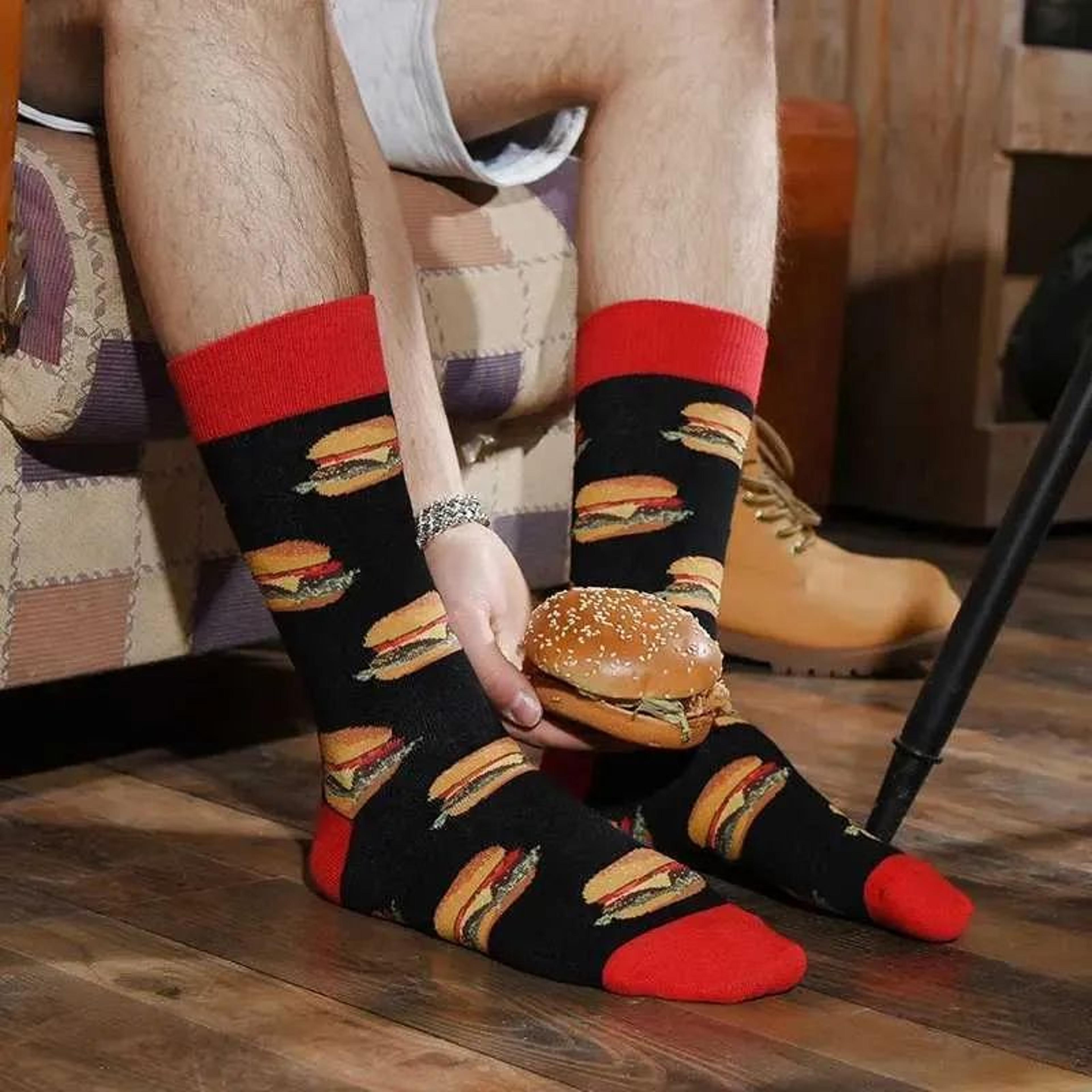 funny cartoon crew socks for men and women novelty food animal and alien designs