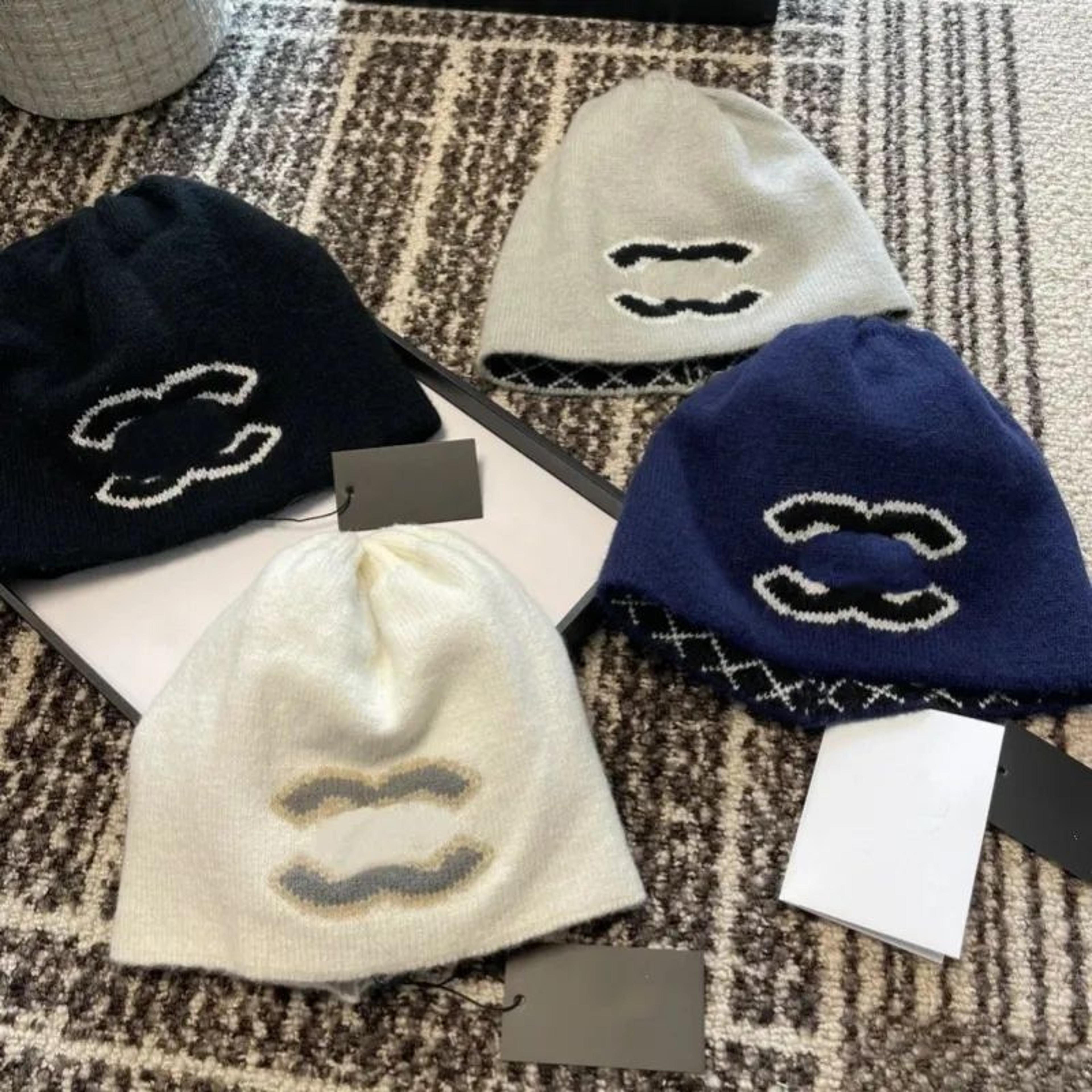 knitted wool winter beanie hat thick warm unisex skull cap