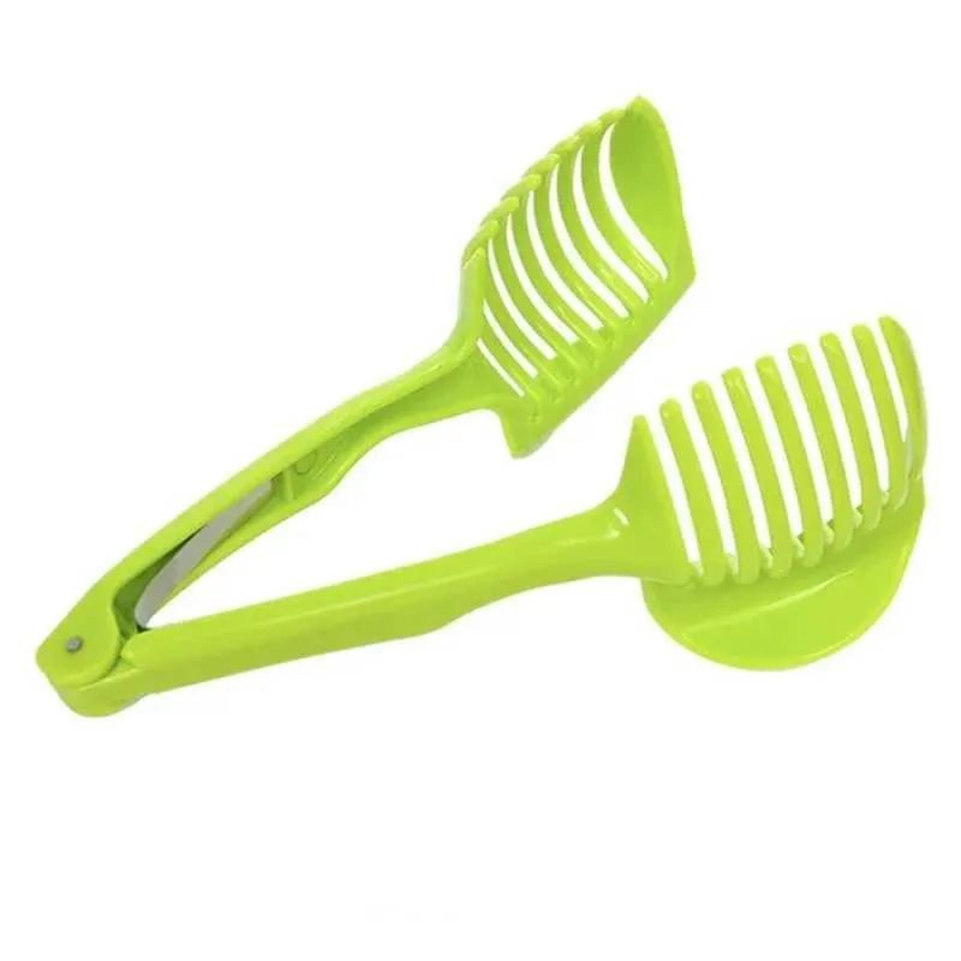 handheld tomato and vegetable slicer holder with non slip grip