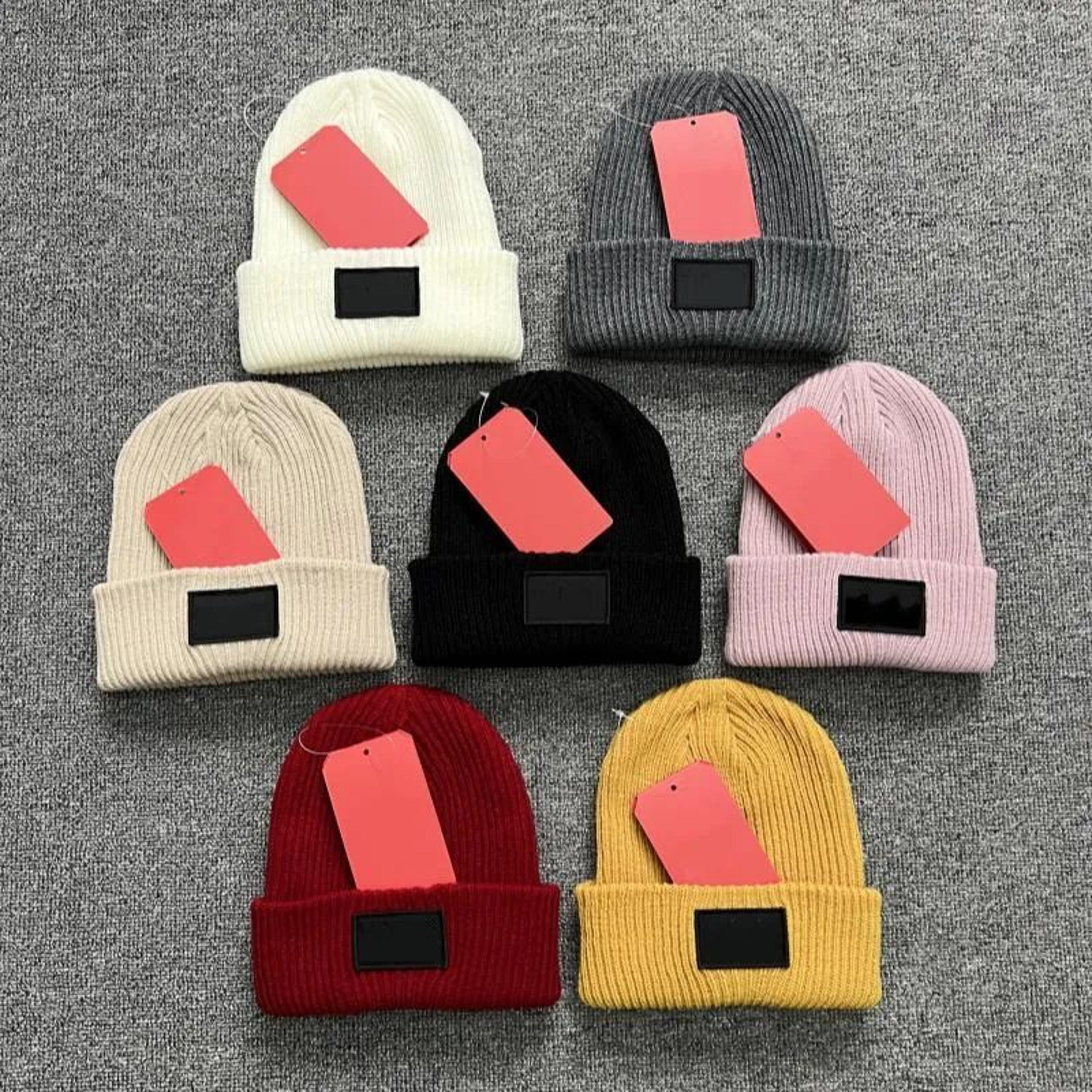unisex knitted winter beanie hat with double layer warm acrylic design
