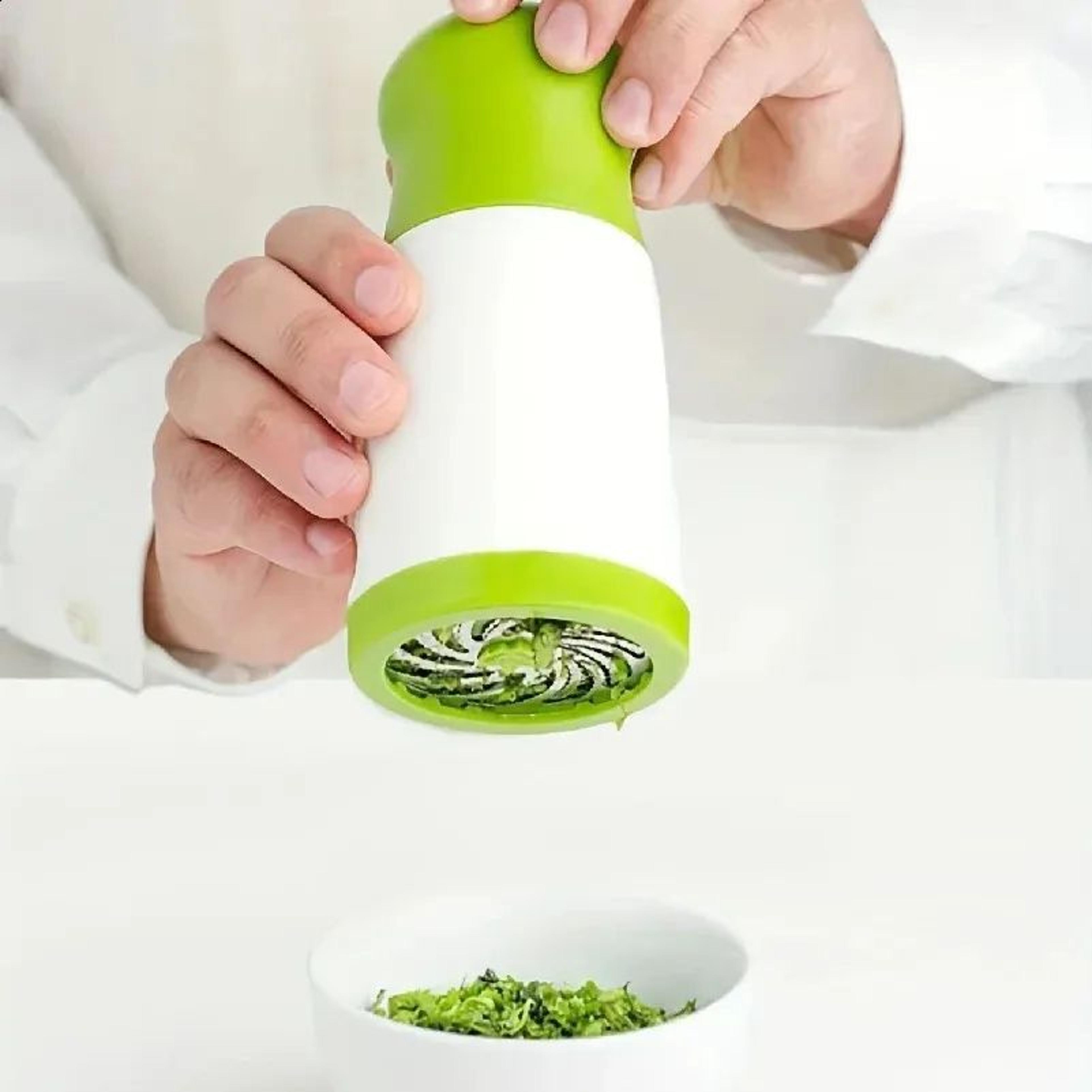 stainless steel herb grinder and spice mill for parsley cilantro and vegetables