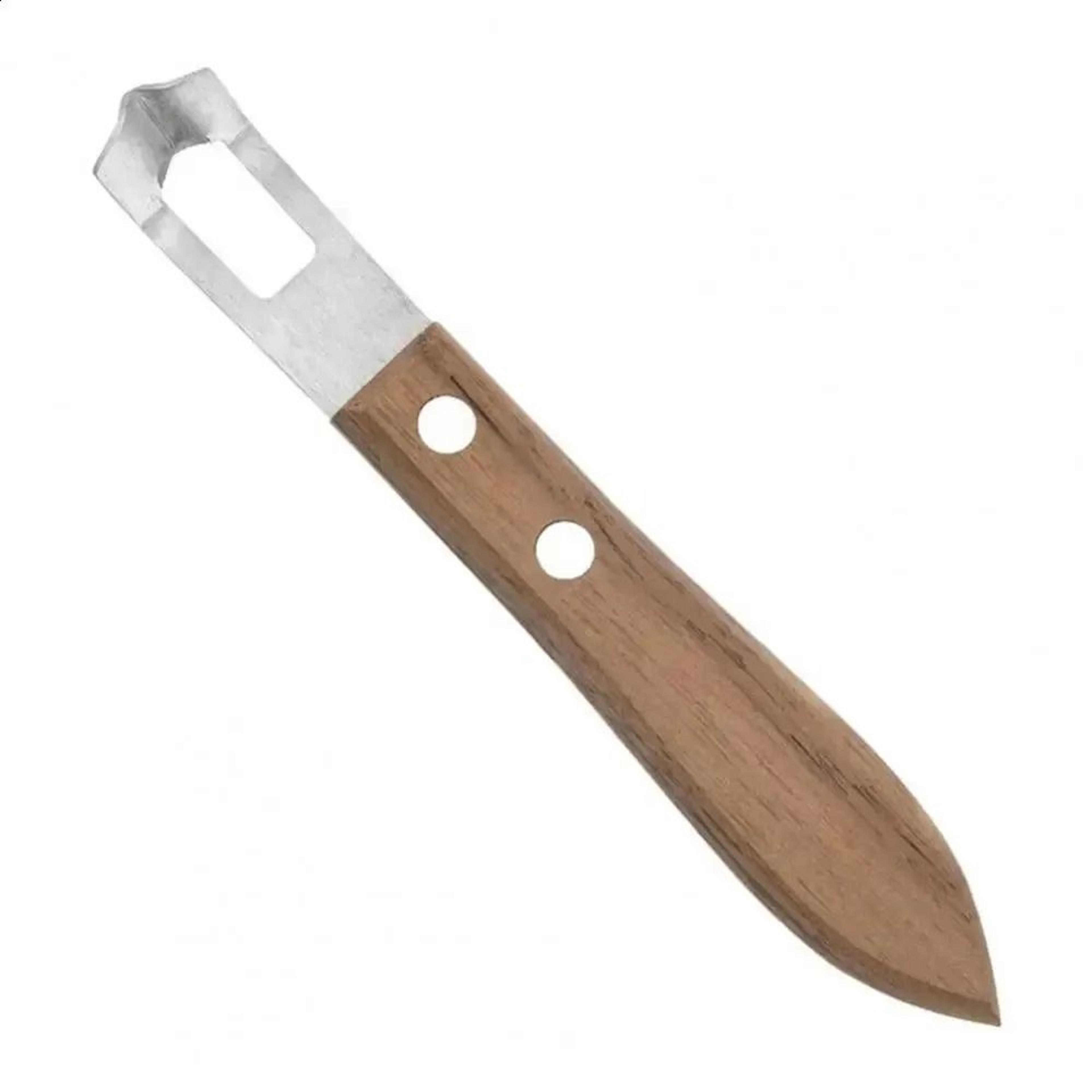 stainless steel fruit and vegetable peeler with ergonomic wooden handle
