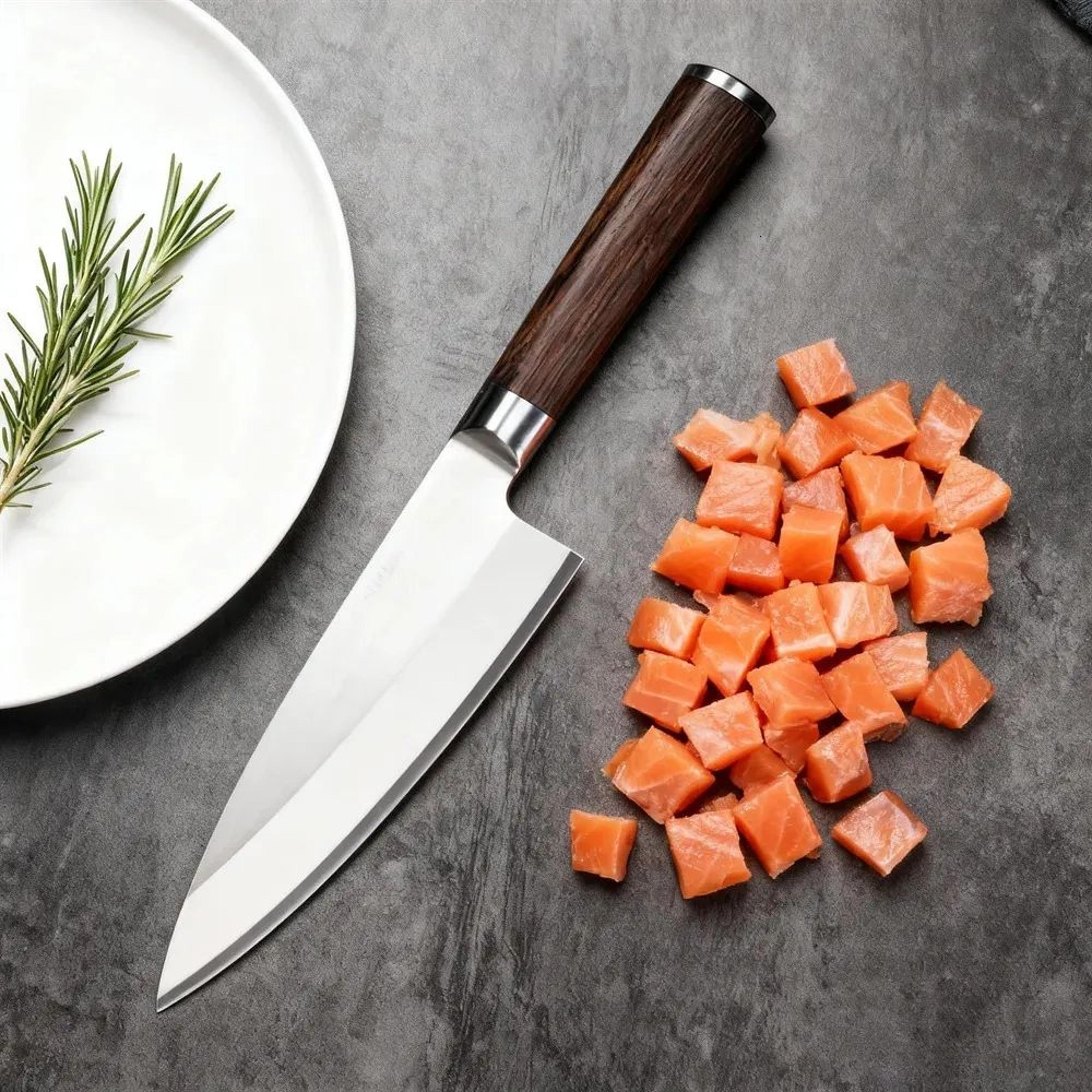Salmon Sashimi Knife With Sharp Stainless Steel Blade And Ergonomic Handle 5