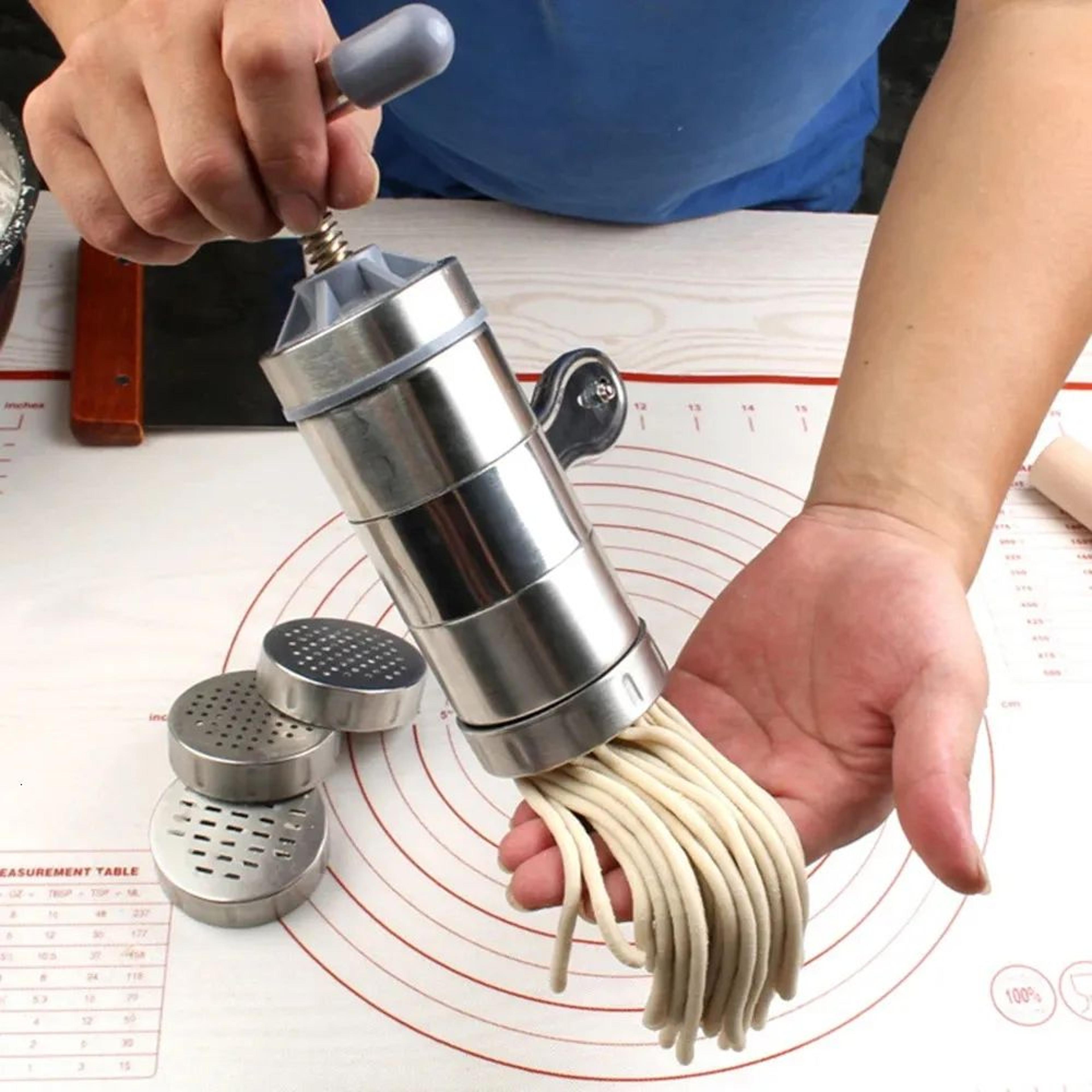 Stainless Steel Manual Noodle Maker With Hand Crank And Interchangeable Molds 2