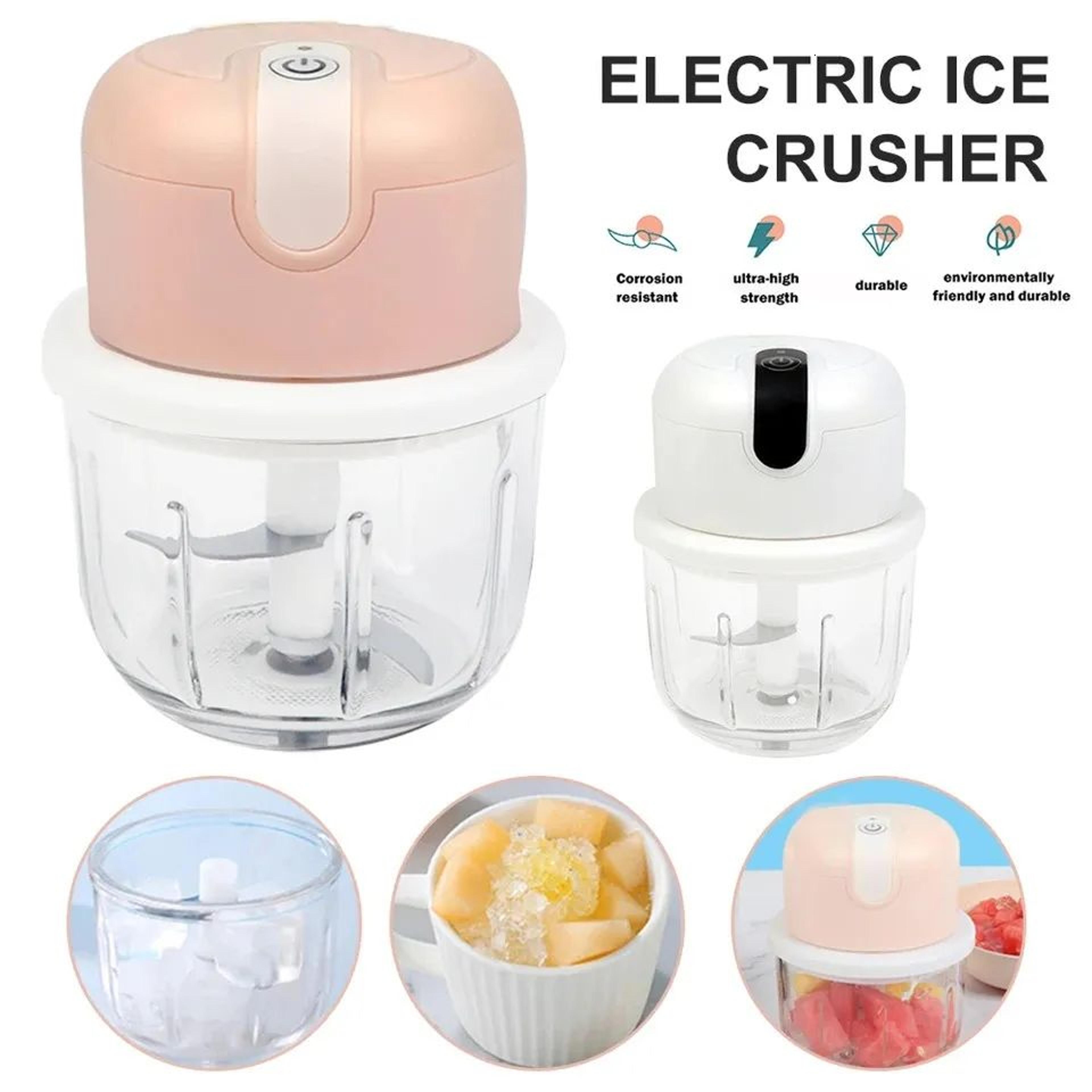Electric Ice Crusher And Mini USB Rechargeable Food Chopper With Glass Bowl 6
