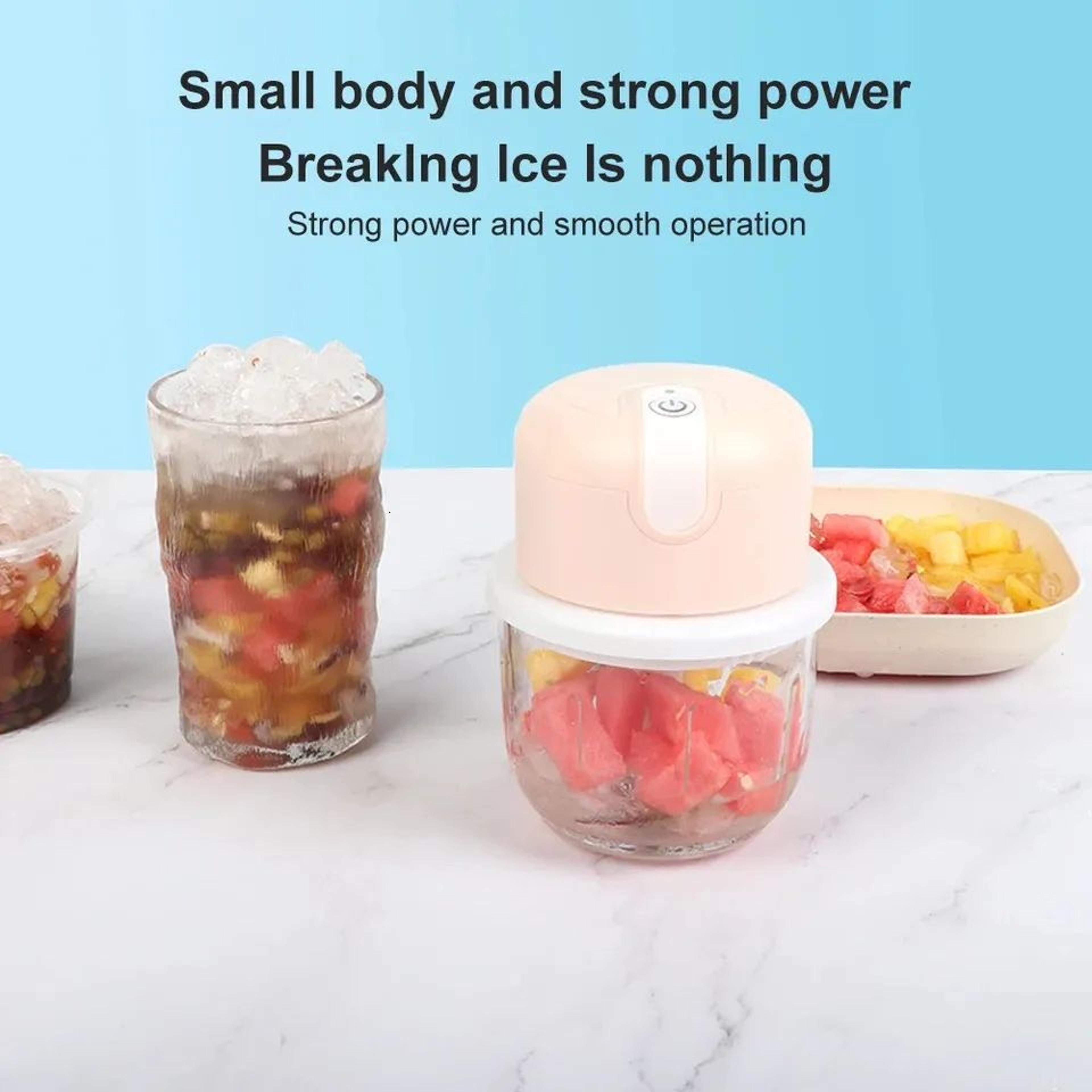 Electric Ice Crusher And Mini USB Rechargeable Food Chopper With Glass Bowl 4