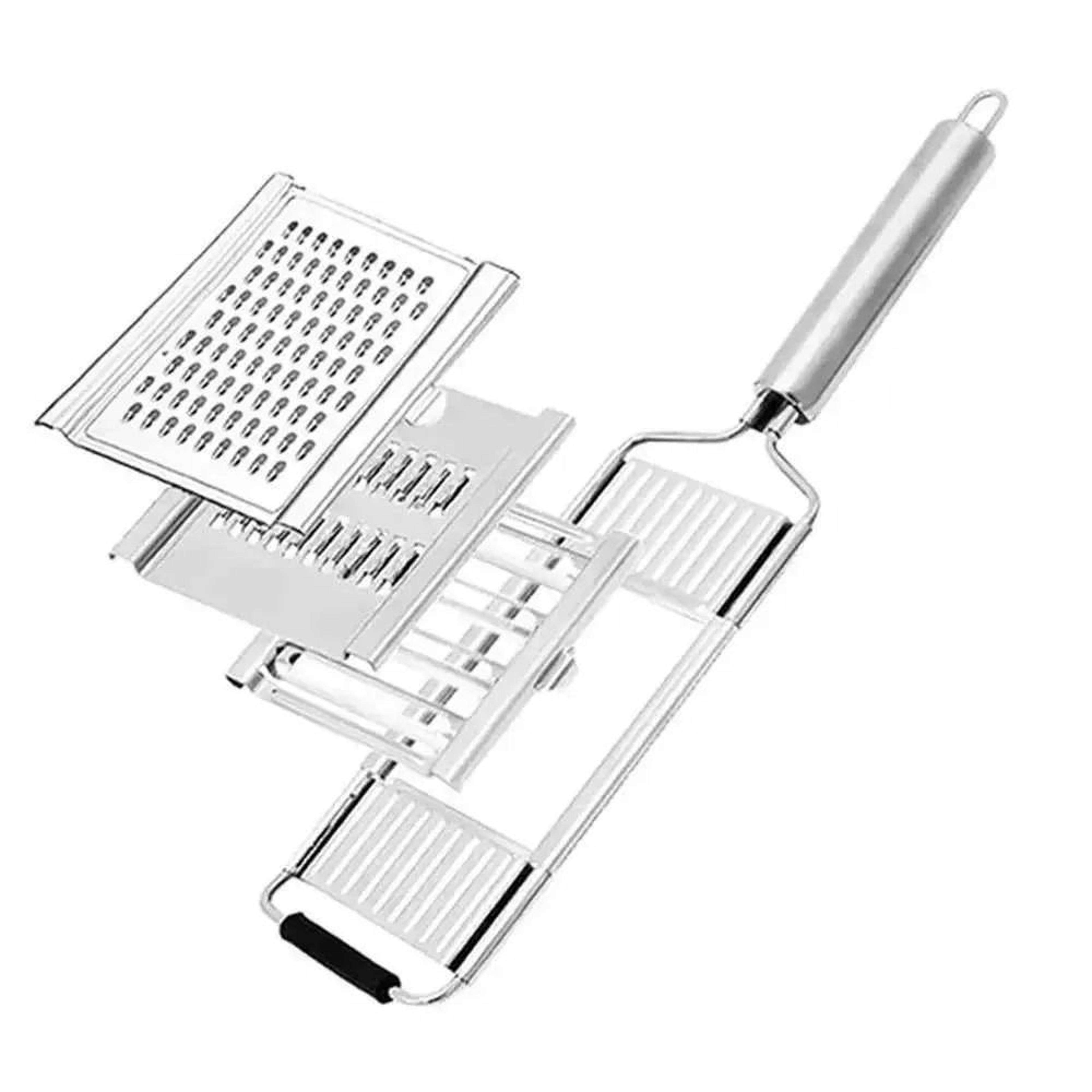 vegetable slicer and grater with stainless steel blades and non slip base