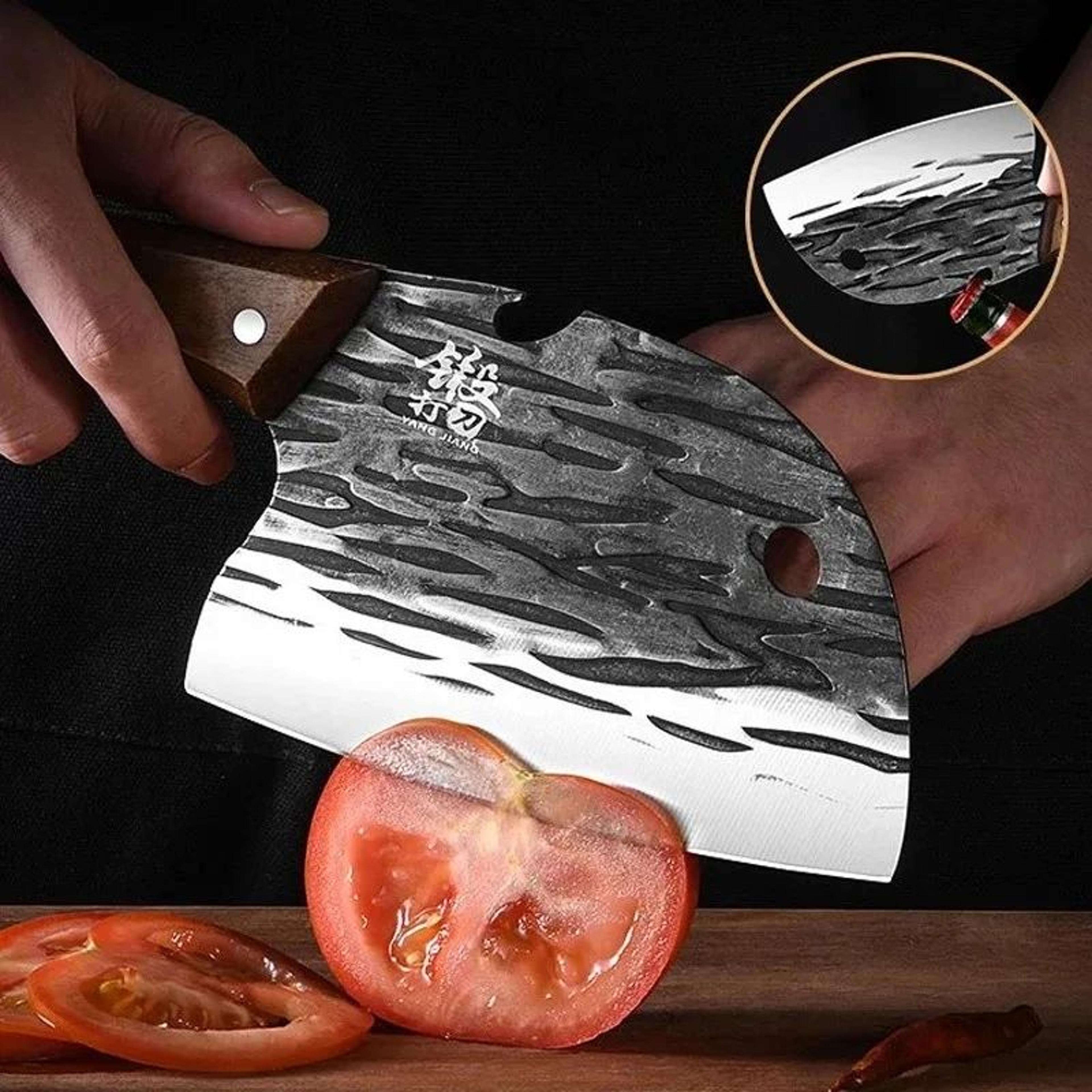 Stainless Steel Meat Slicer And Multifunctional Kitchen Chopper With Wooden Handle 4