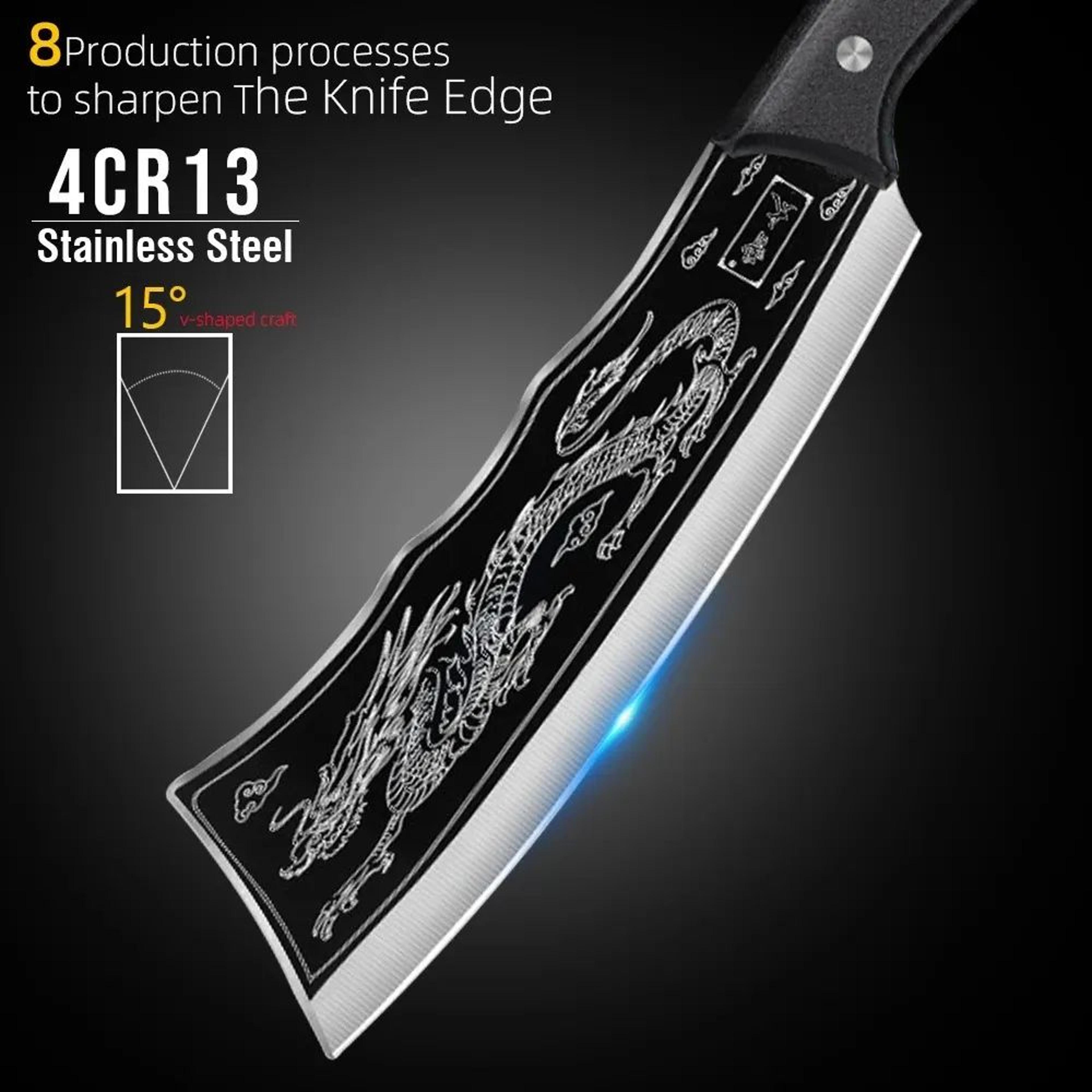 Handforged Butcher Bone Chopper Knife With Sharp Steel Blade For Meat And Vegetable Cutting 2