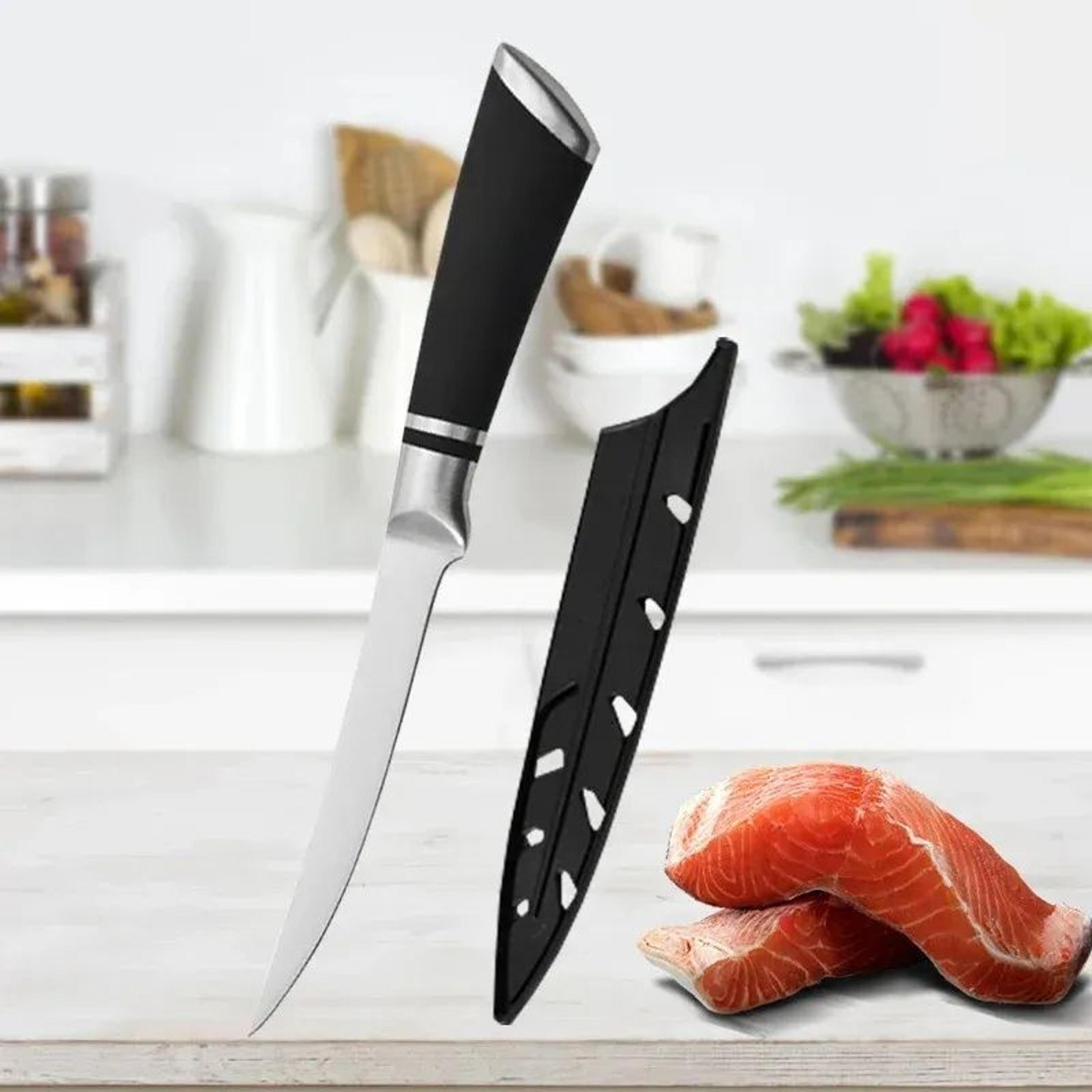 stainless steel fish fillet knife with blade for meat and vegetable cutting