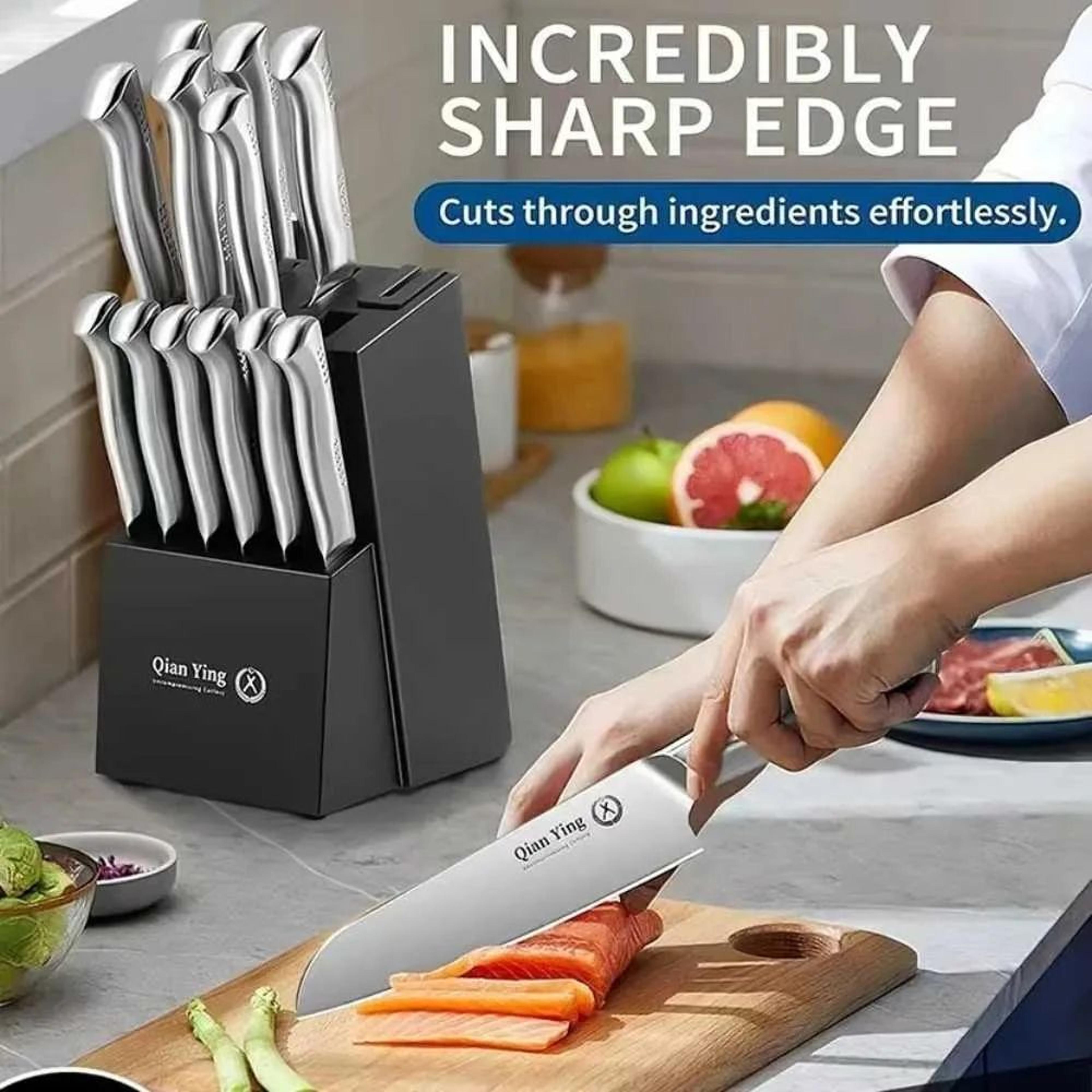 Kitchen Knife Set With Holder For Chopping And Slicing 2