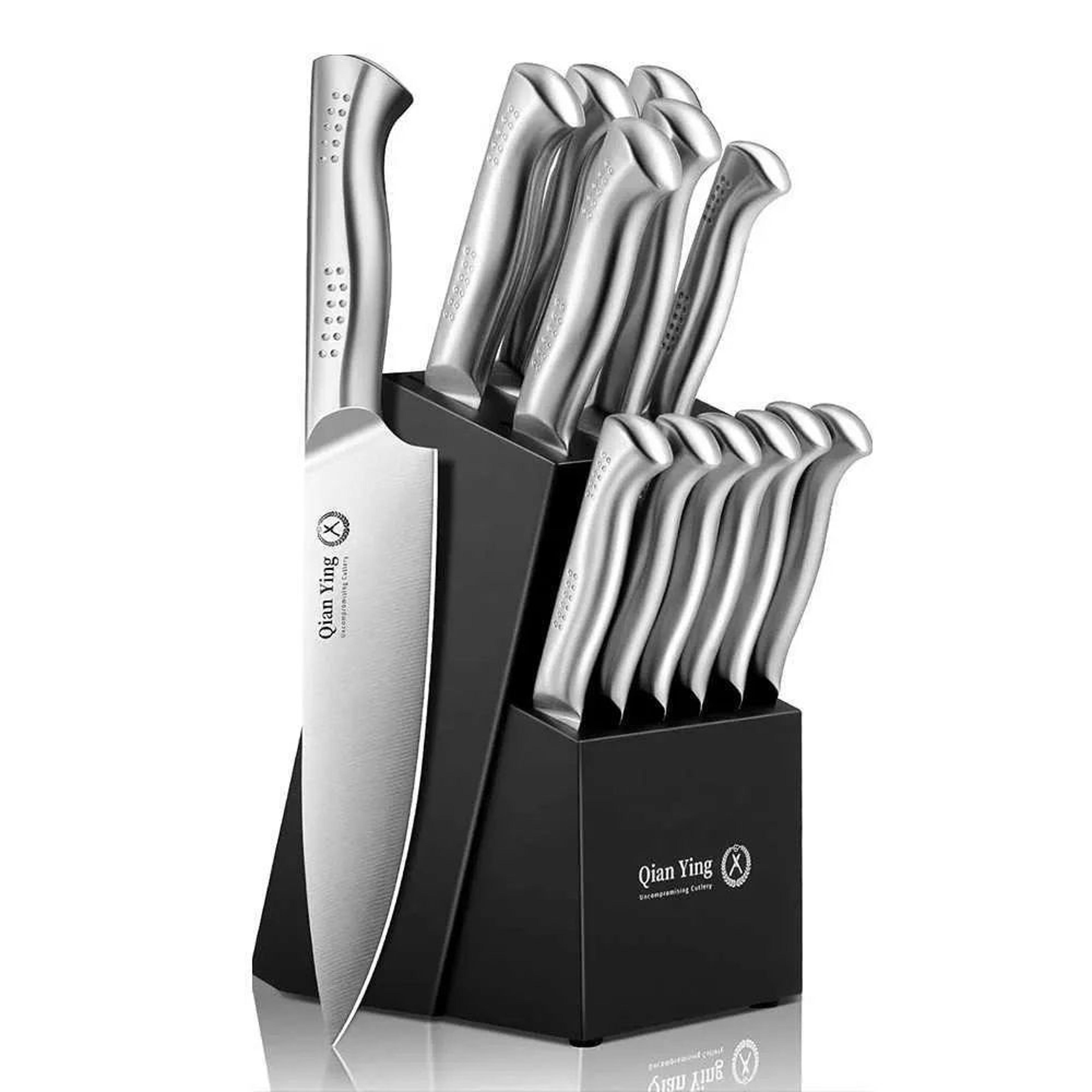 kitchen knife set with holder for chopping and slicing