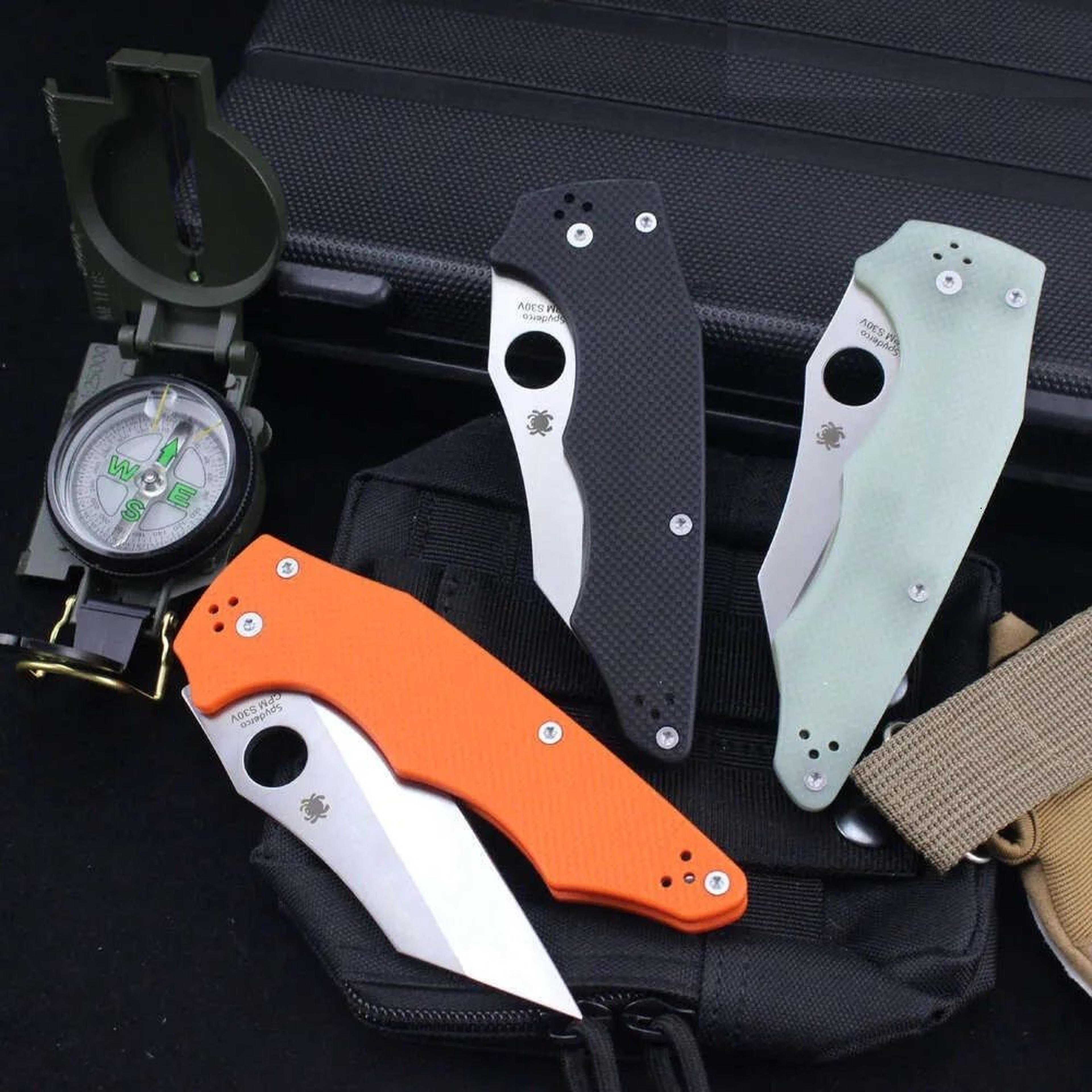 Tactical Folding Knife Set With Multi Color Handles For Outdoor Camping 1