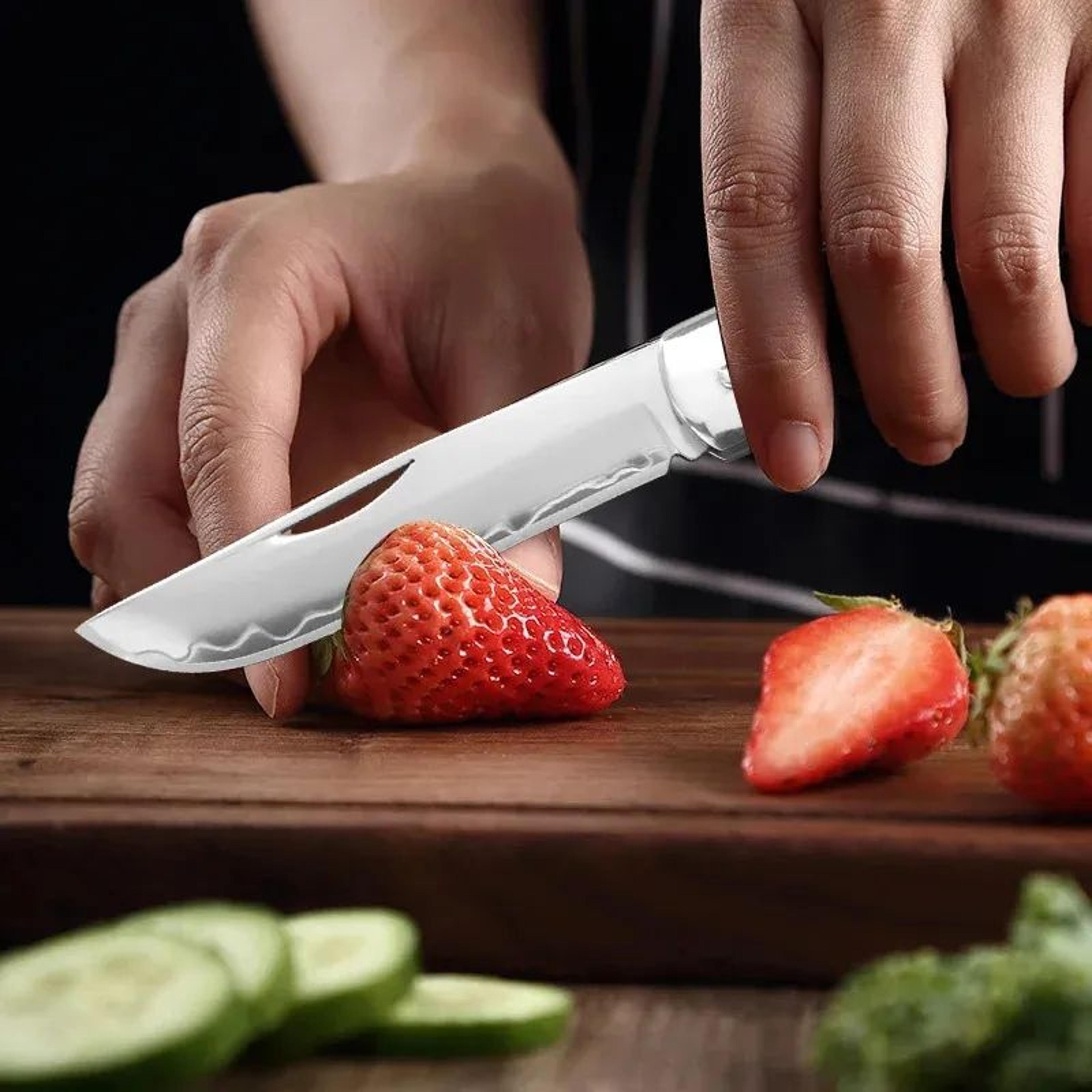Stainless Steel Folding Cleaver Knife With Wooden Handle For Kitchen Food Prep 4
