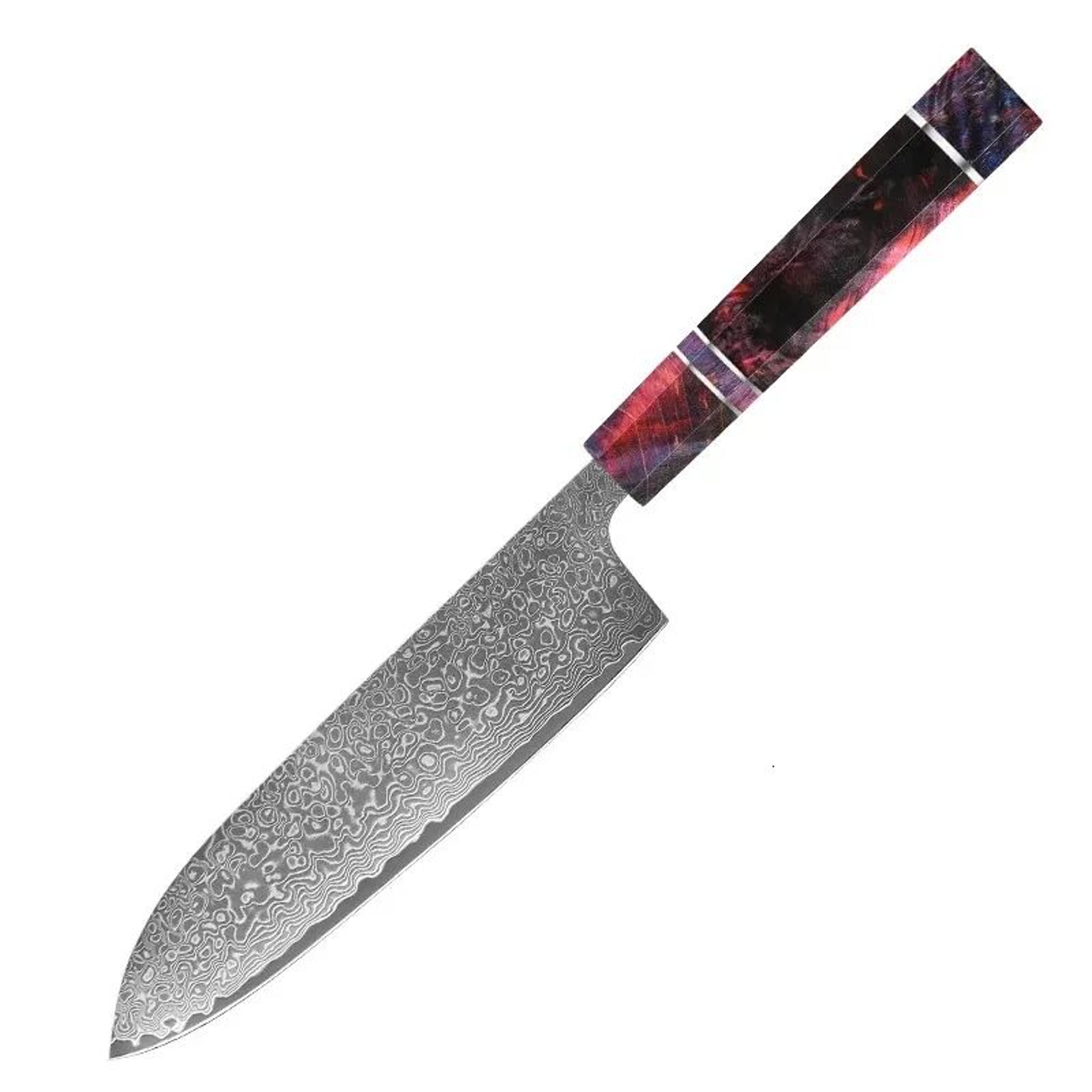 Damascus Steel Kitchen Knife Set With Wood Handles Japanese Chef Knives 6