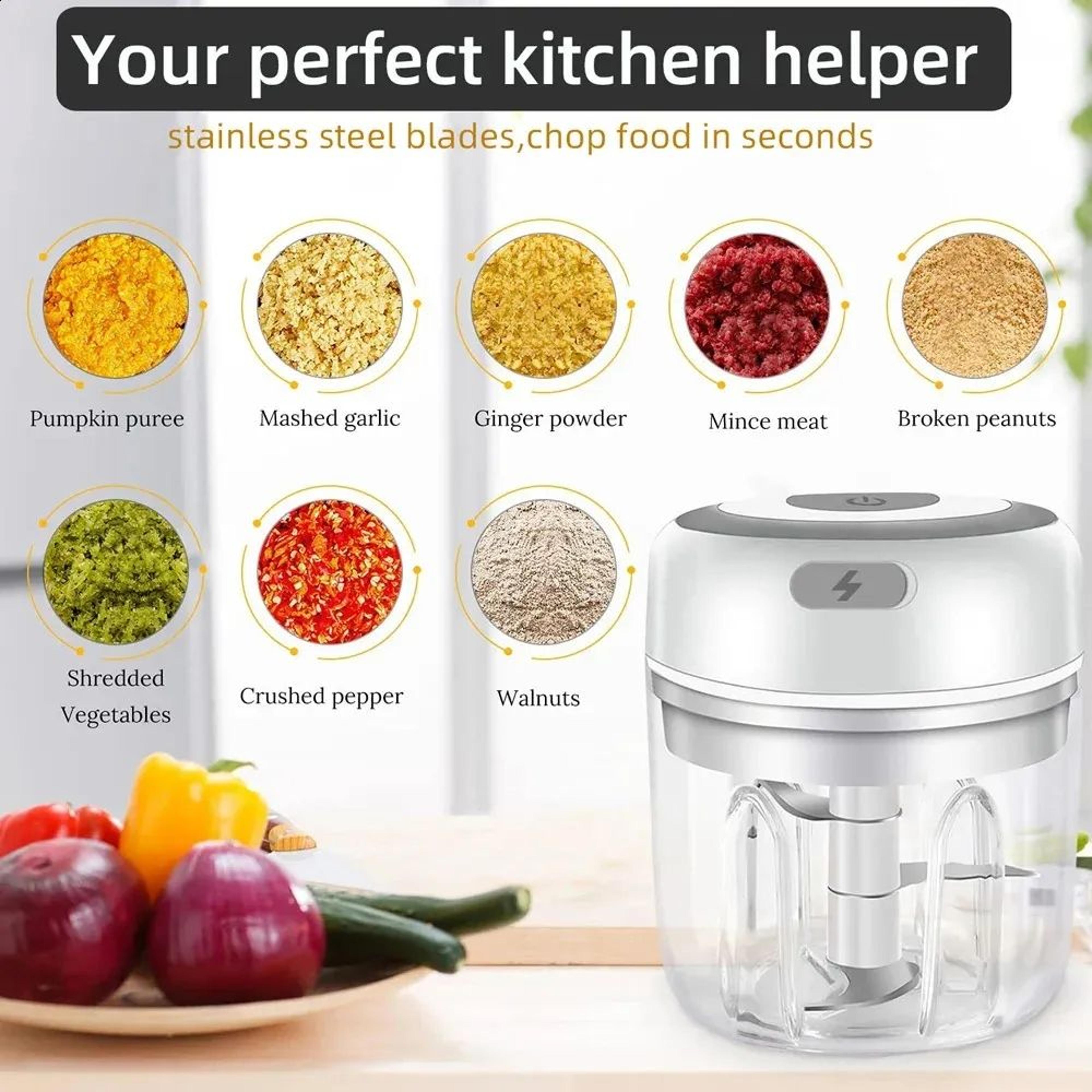 Electric Mini Food Chopper USB Rechargeable Garlic Mincer And Vegetable Grinder 2