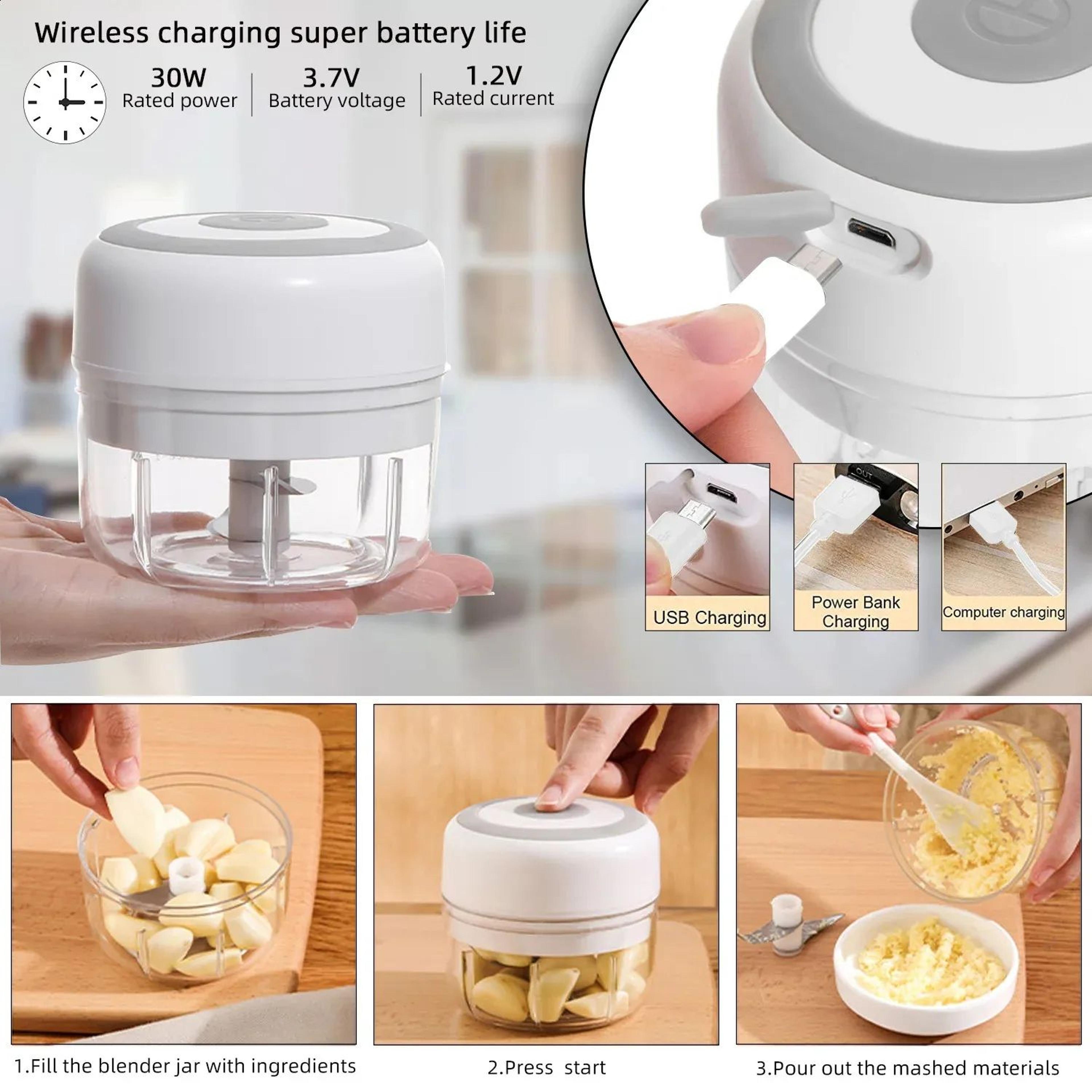 Electric Mini Food Chopper USB Rechargeable Garlic Mincer And Vegetable Grinder 1