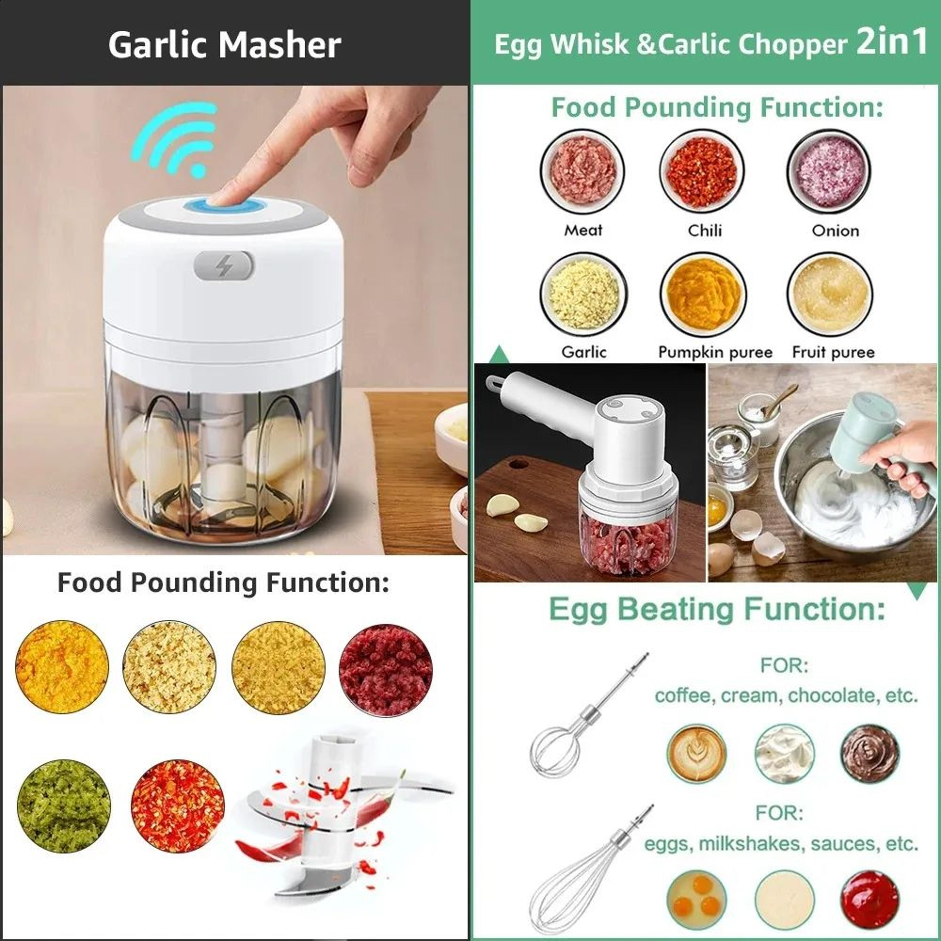 Electric Mini Food Chopper USB Rechargeable Garlic Mincer And Vegetable Grinder 3