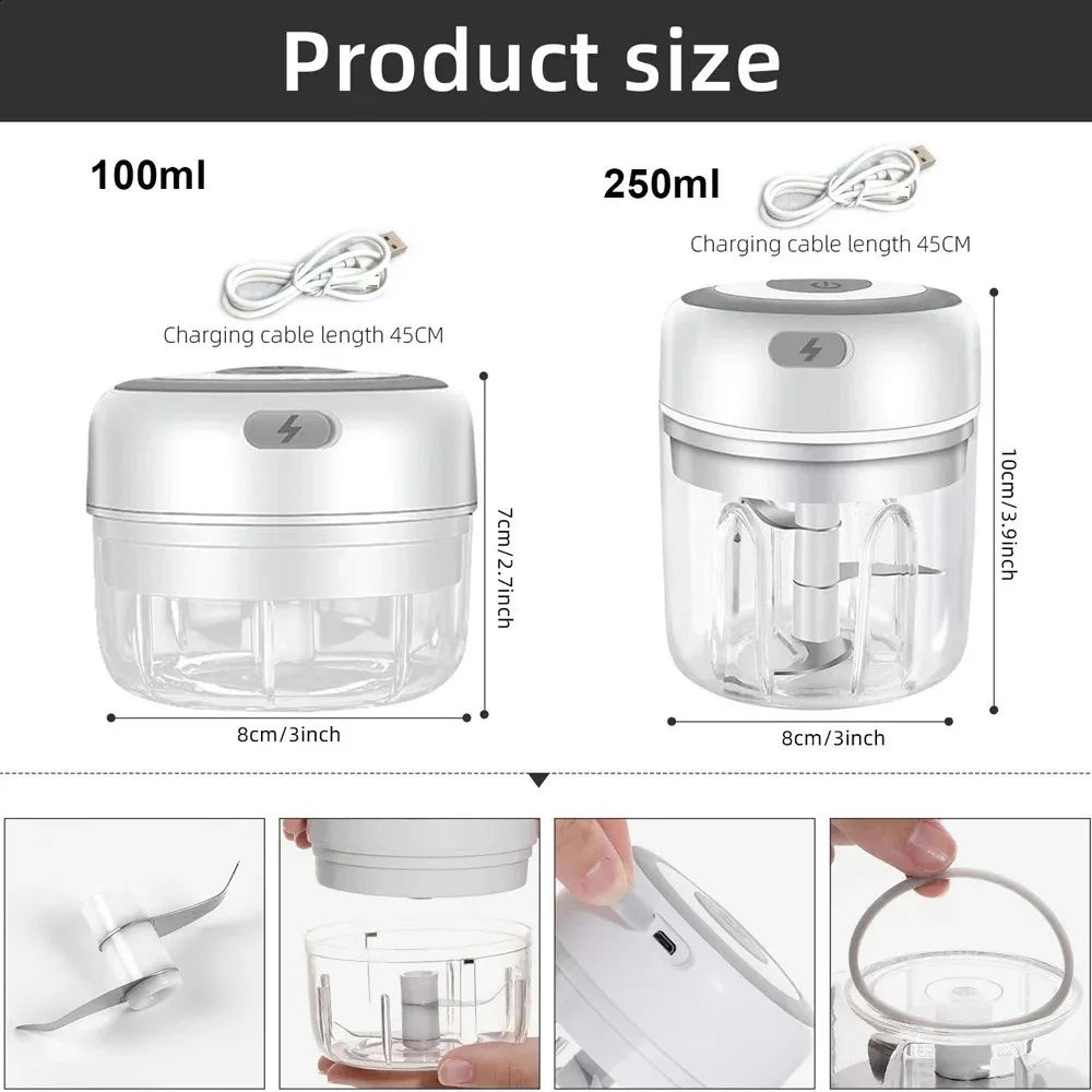 Electric Mini Food Chopper USB Rechargeable Garlic Mincer And Vegetable Grinder 5