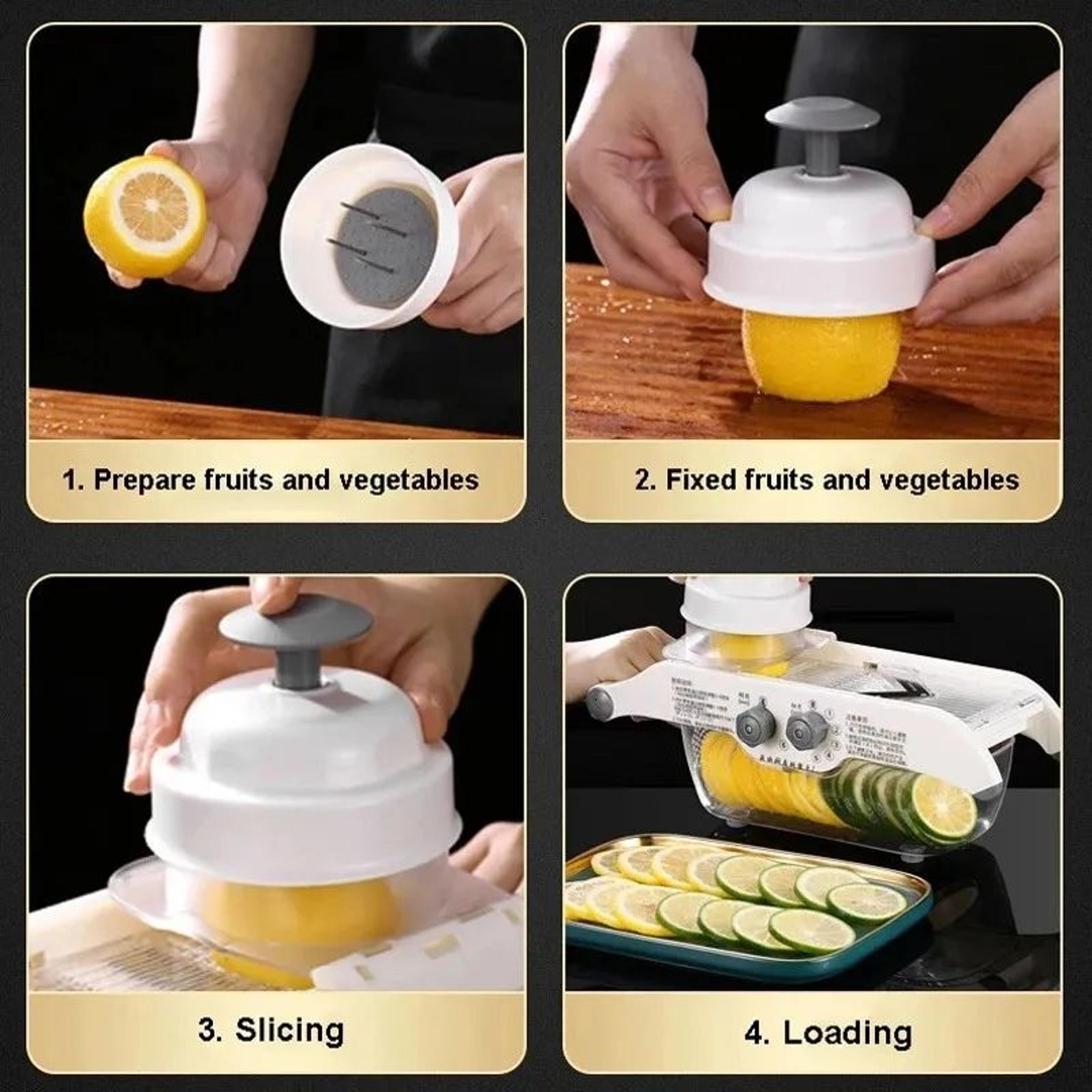 Multifunctional Vegetable Slicer And Grater With Stainless Steel Blade And Basket 2