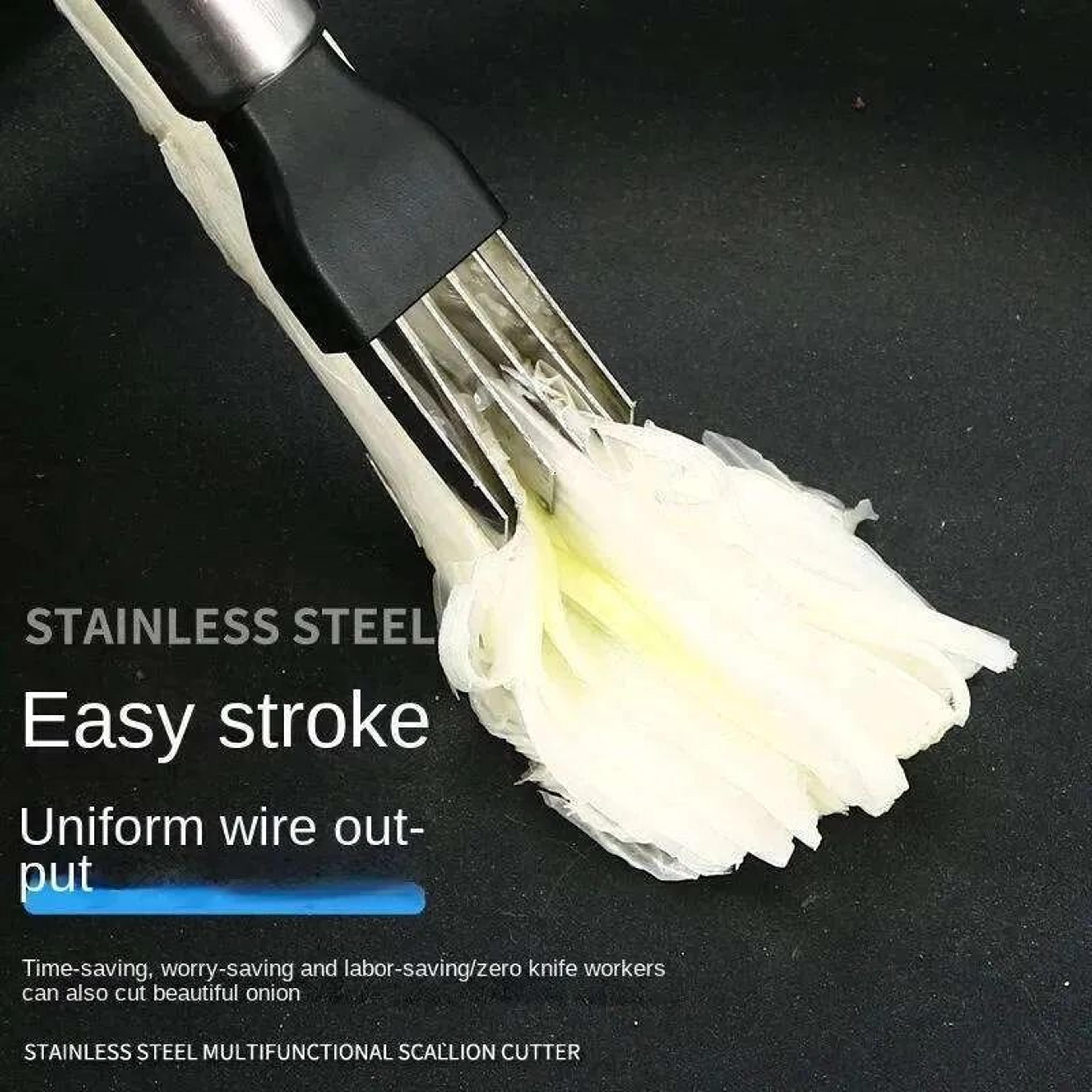 Stainless Steel Onion Cutting Knife With Dual Tine Blade Vegetable Chopper And Slicer 4