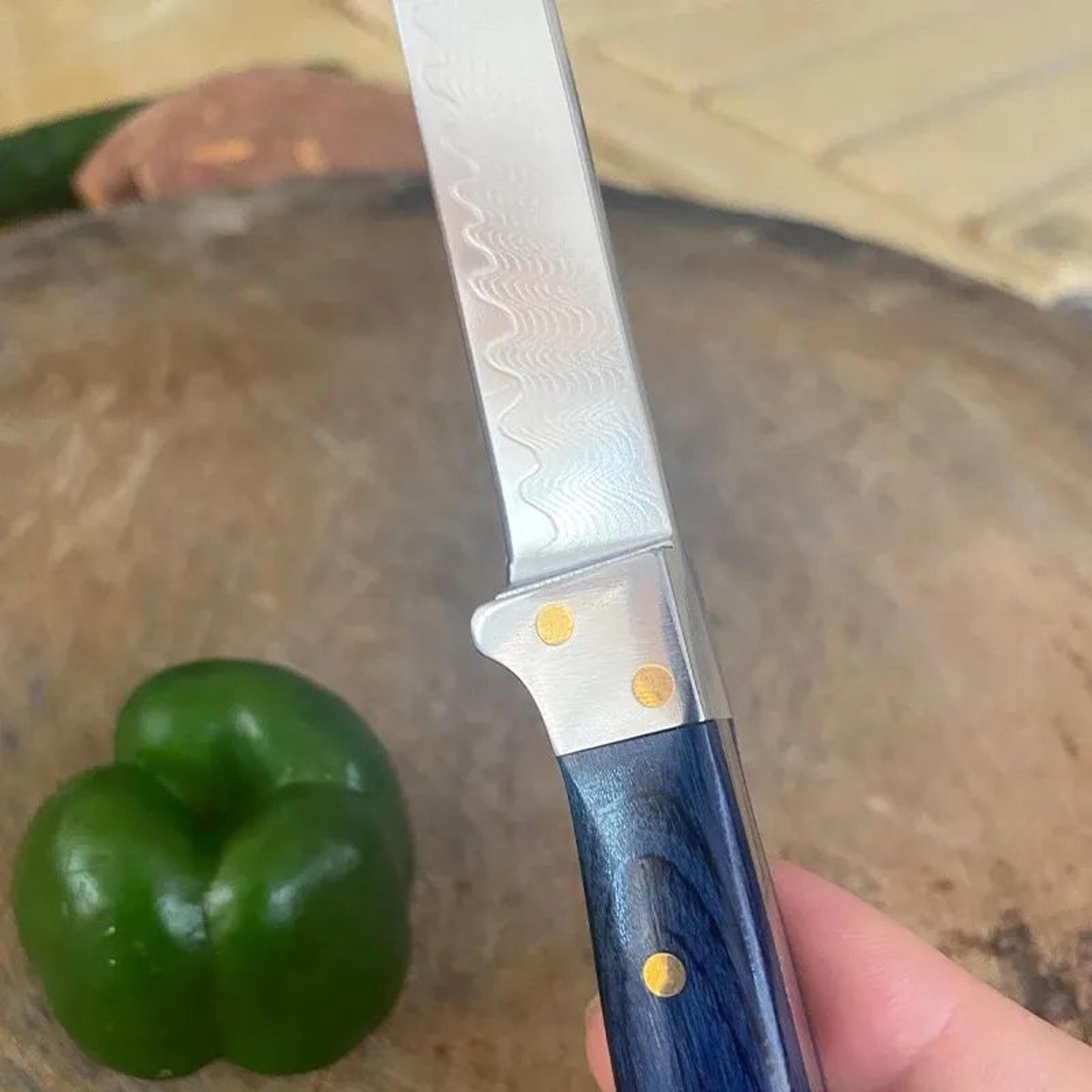 Damascus Steel Chef Knife With Wooden Handle For Meat Vegetables And Fruit 4