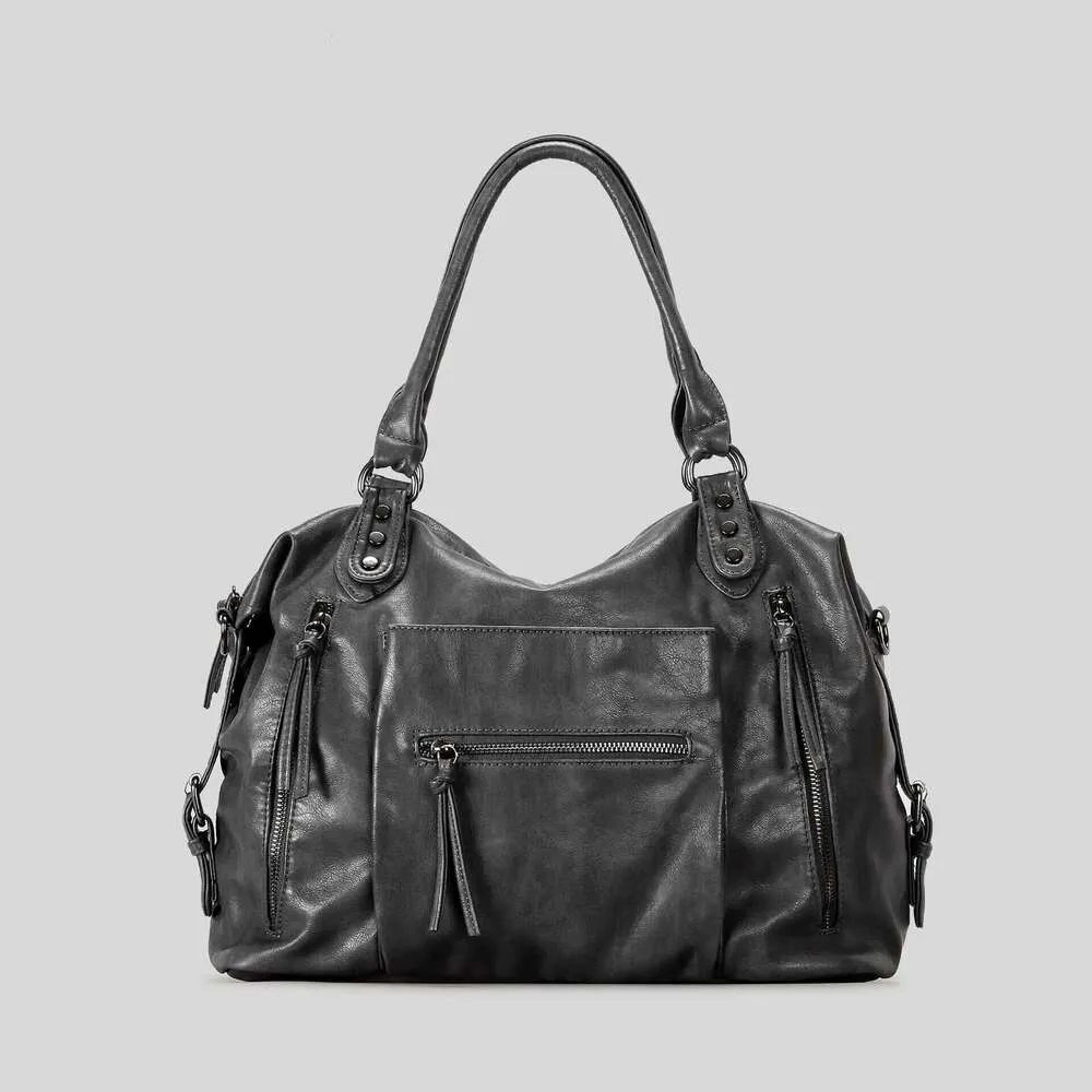 Womens Large Multi Pocket Crossbody Bag With Retro PU Leather Design 4
