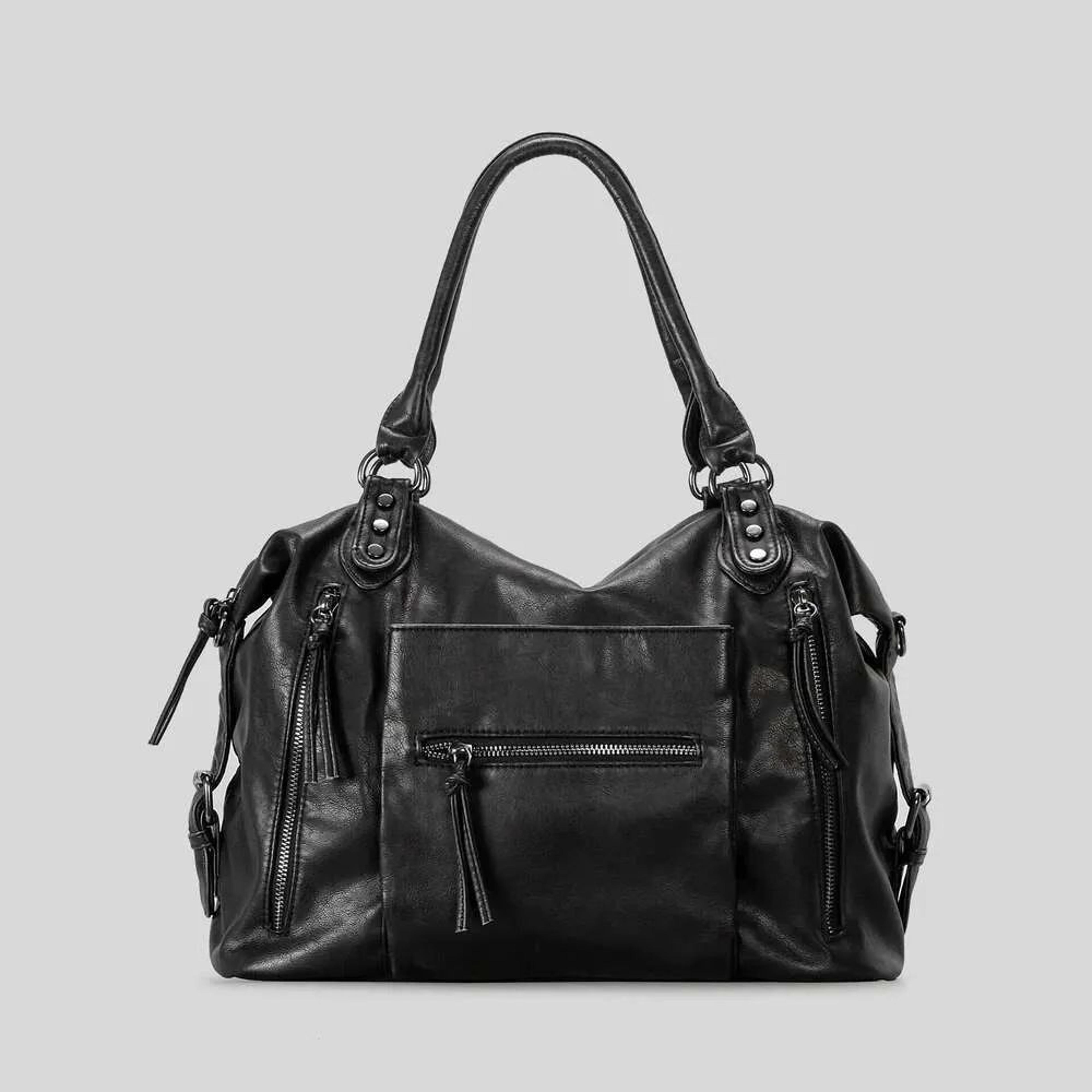 Womens Large Multi Pocket Crossbody Bag With Retro PU Leather Design 2
