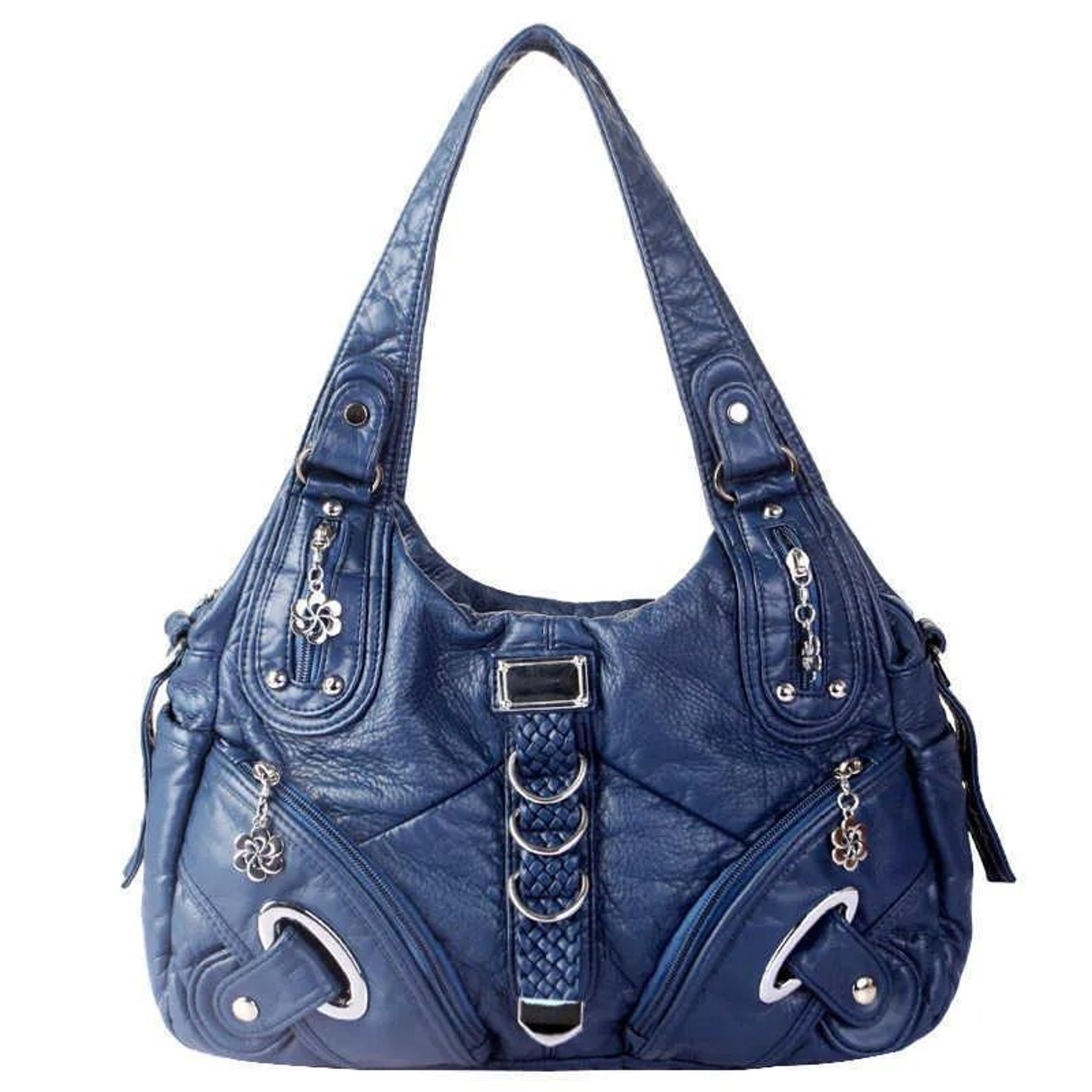 Retro Distressed Hobo Shoulder Bag With Zipper Closure And Interior Compartment 4