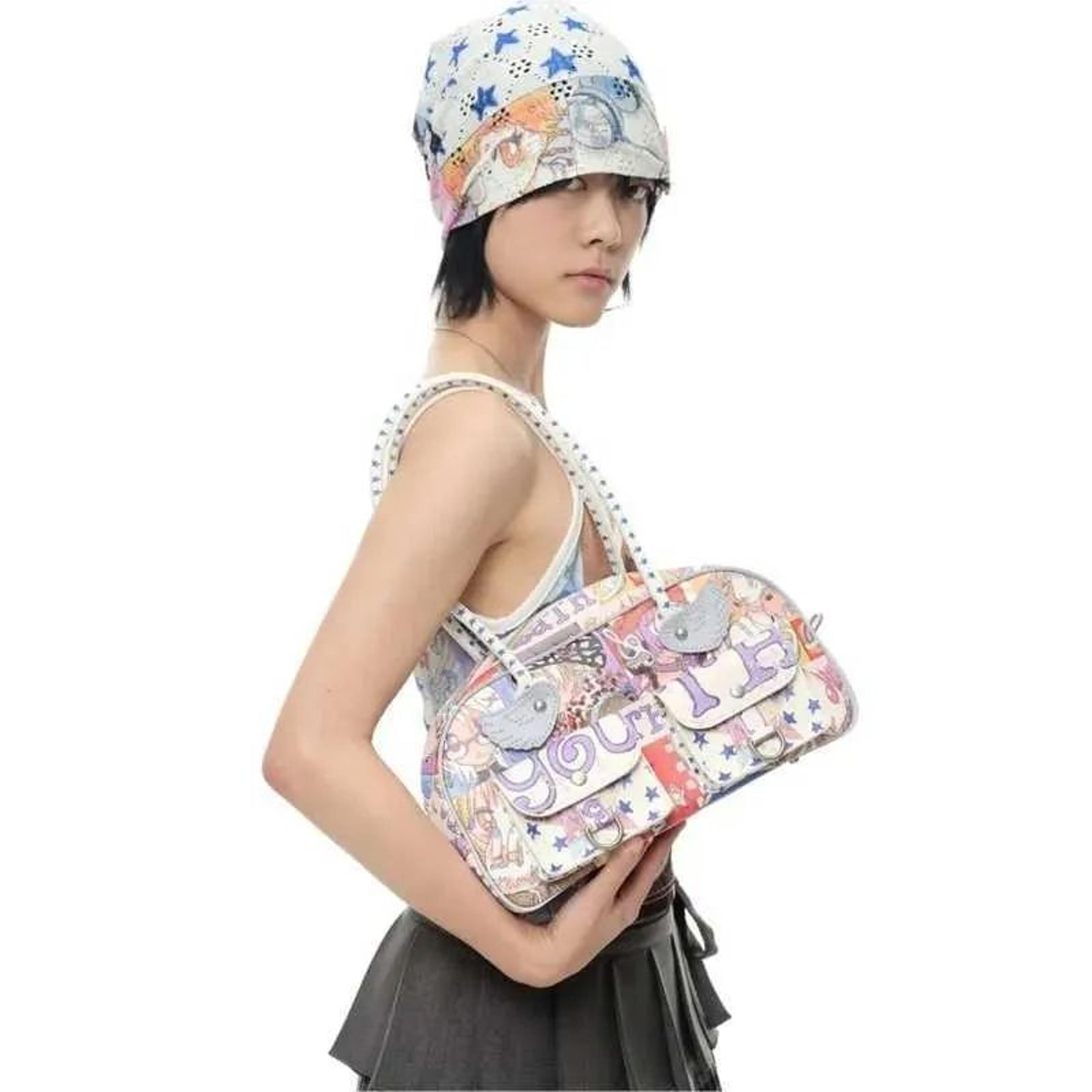 Womens Mini Shoulder Bag With Cartoon Owl Print And Zipper Closure 3