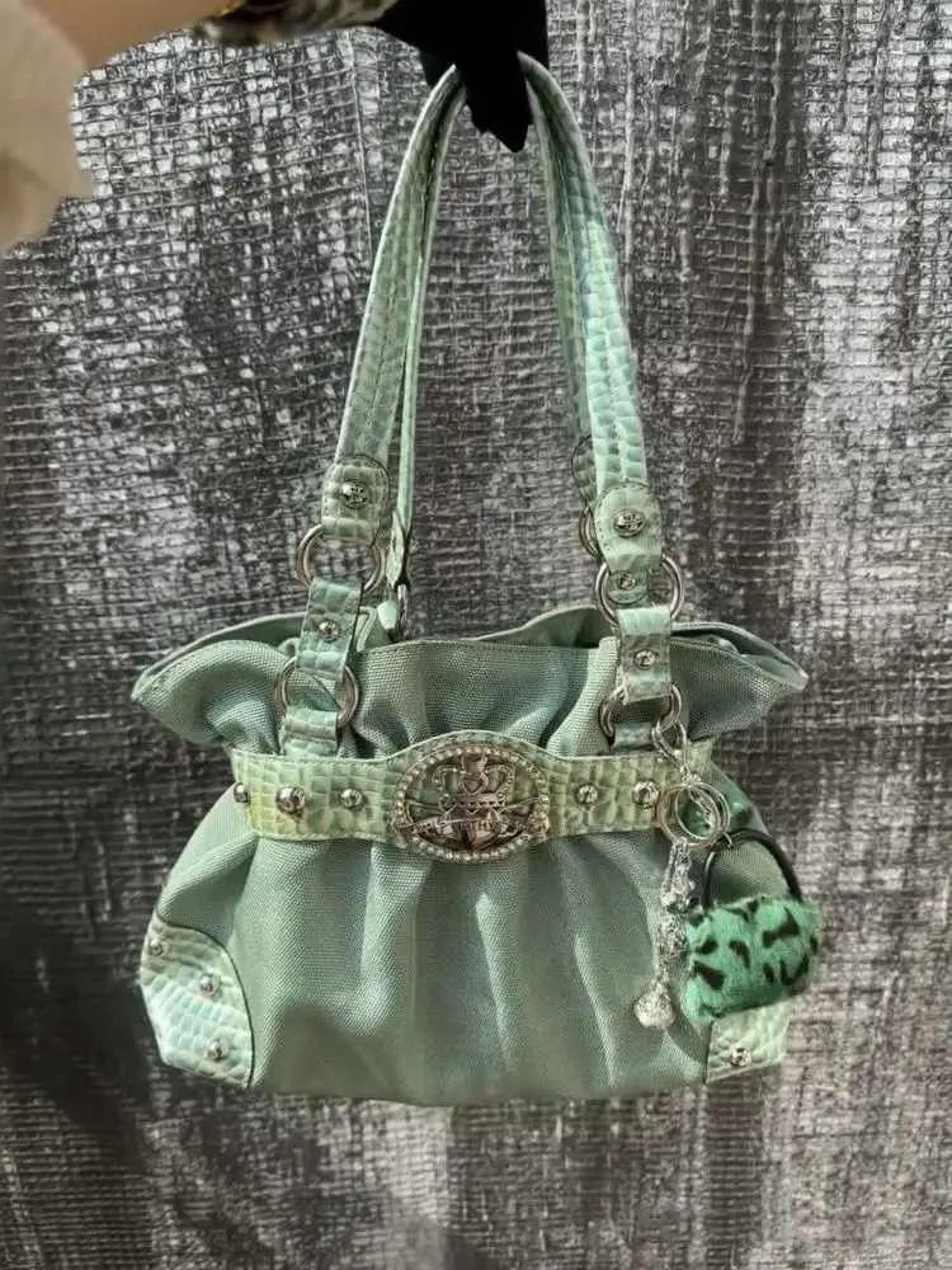 Green PU Leather Shoulder Bag With Zipper Closure And Large Capacity 2