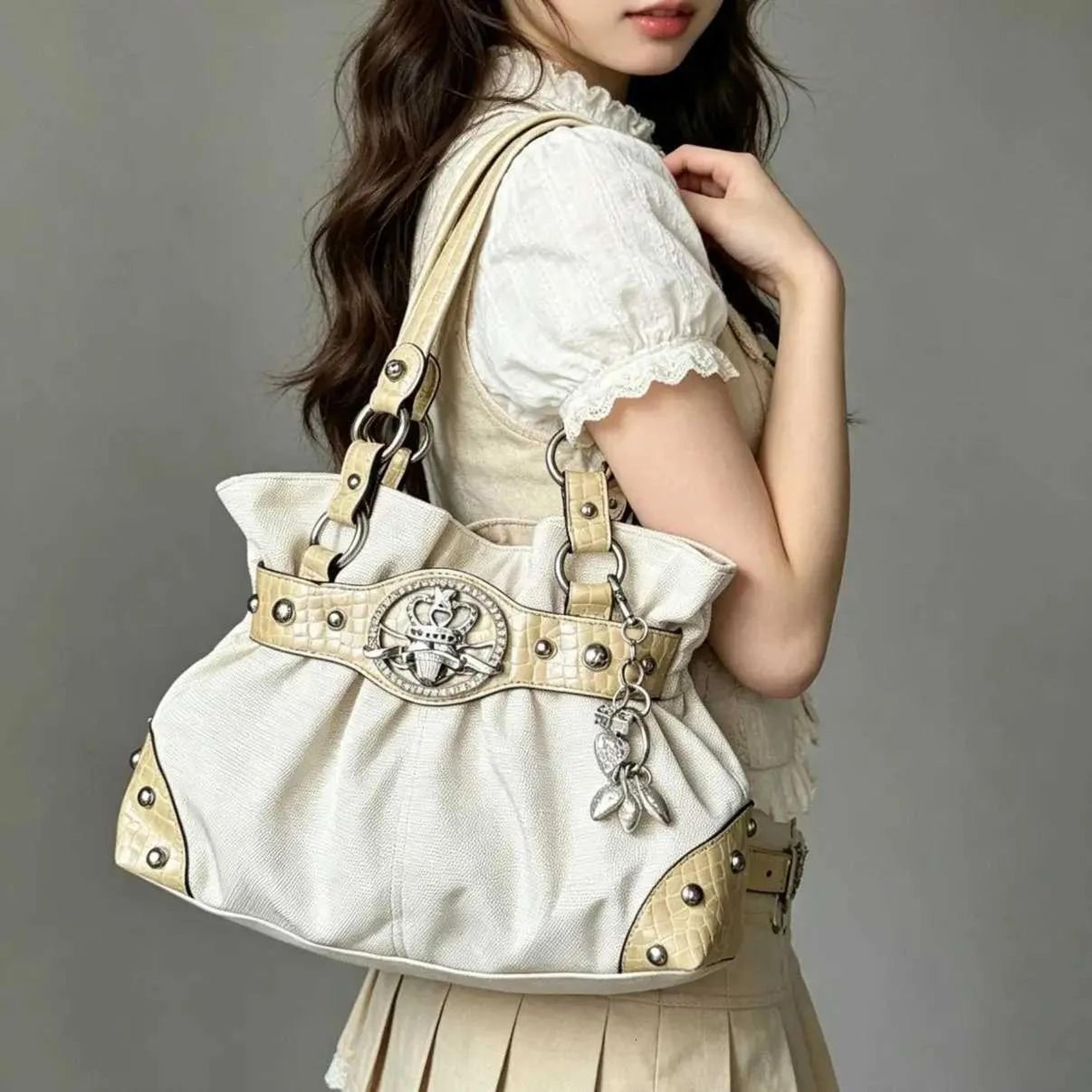 Green PU Leather Shoulder Bag With Zipper Closure And Large Capacity 4