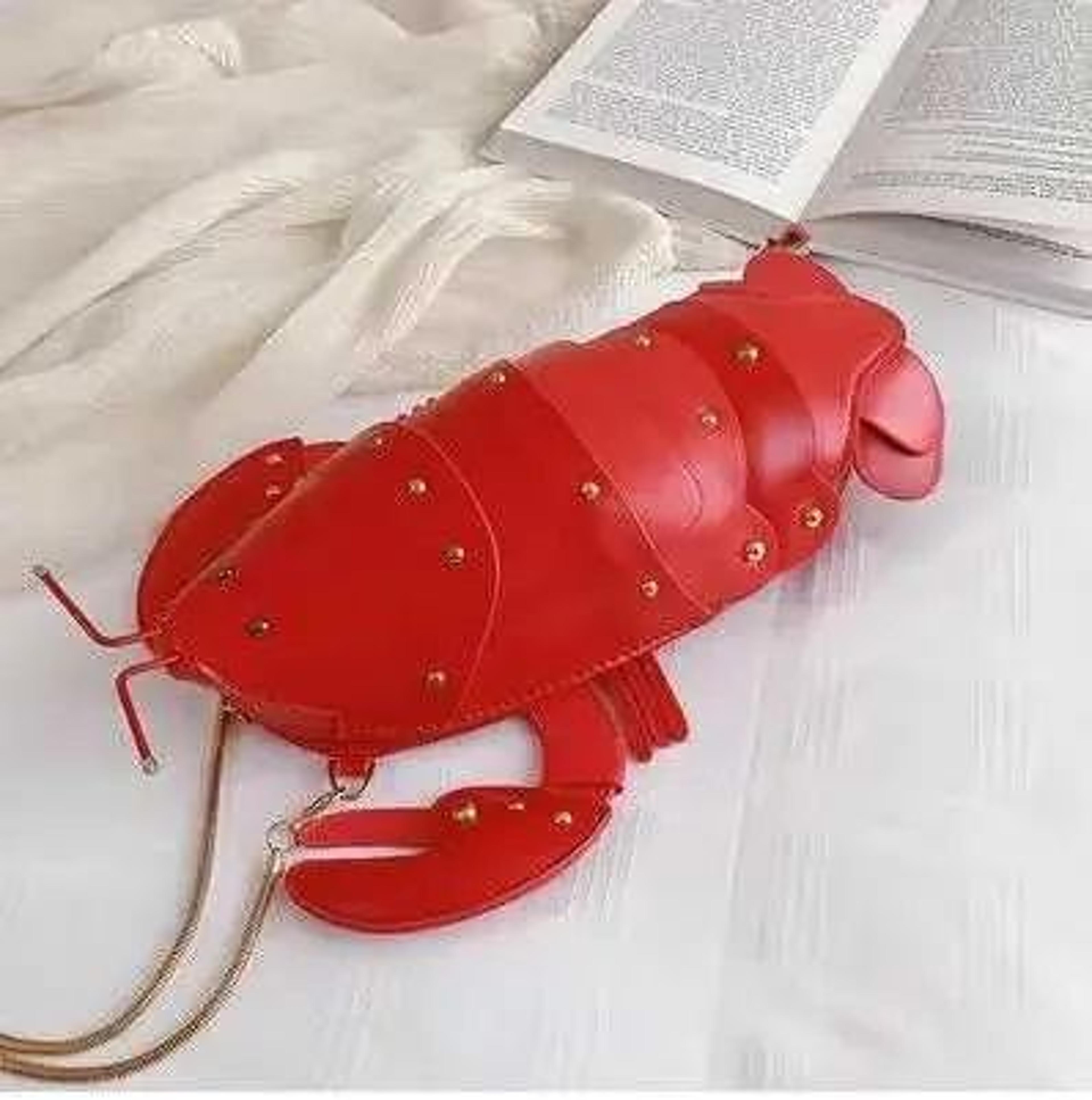 mini pu leather crossbody bag with chain strap and zipper closure in lobster style