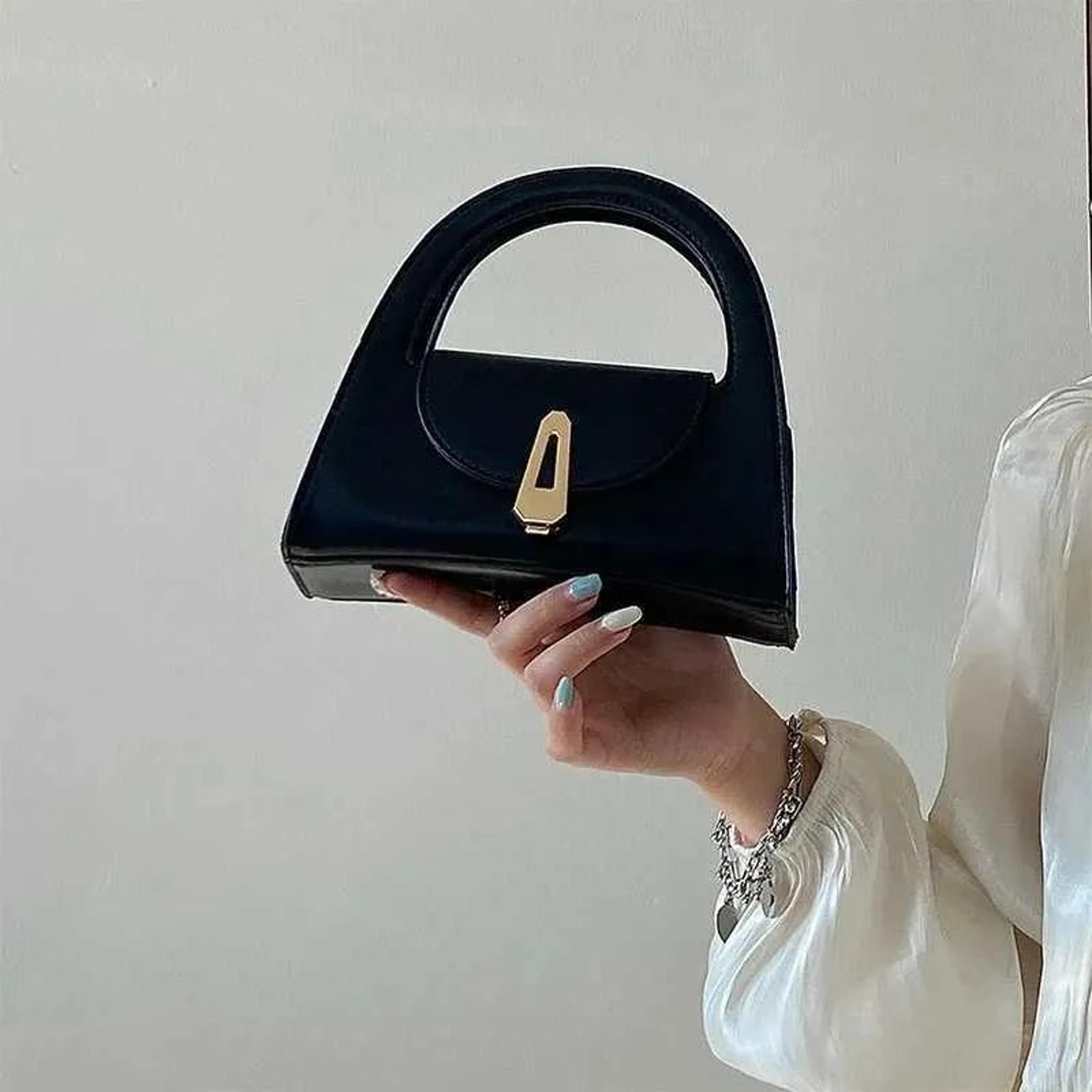 Womens Mini PU Leather Crossbody Bag With Flap Lock Closure And Top Handle 1