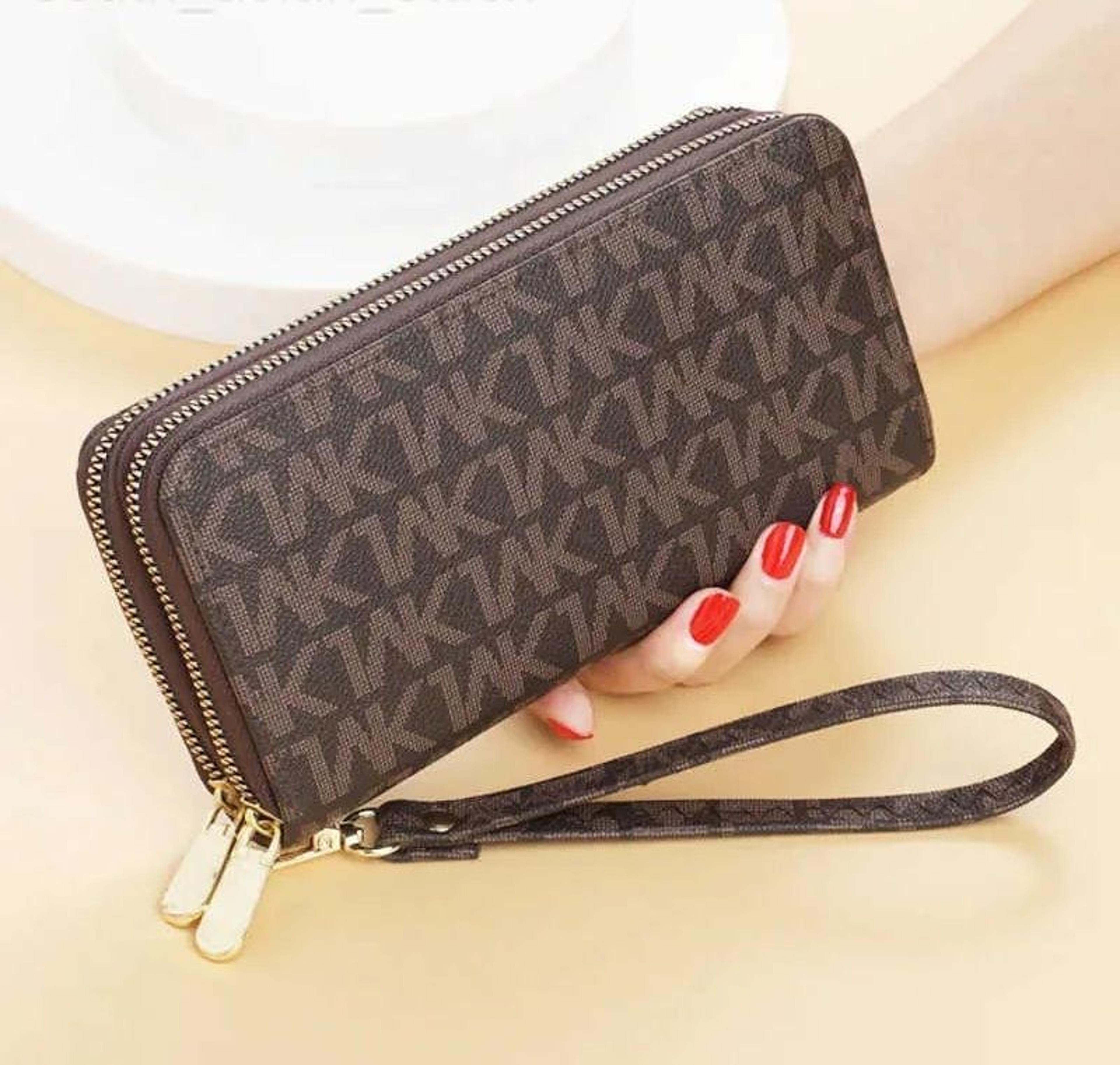 Womens Long Double Zipper Wristlet Wallet With Phone Pocket And Card Holder 1