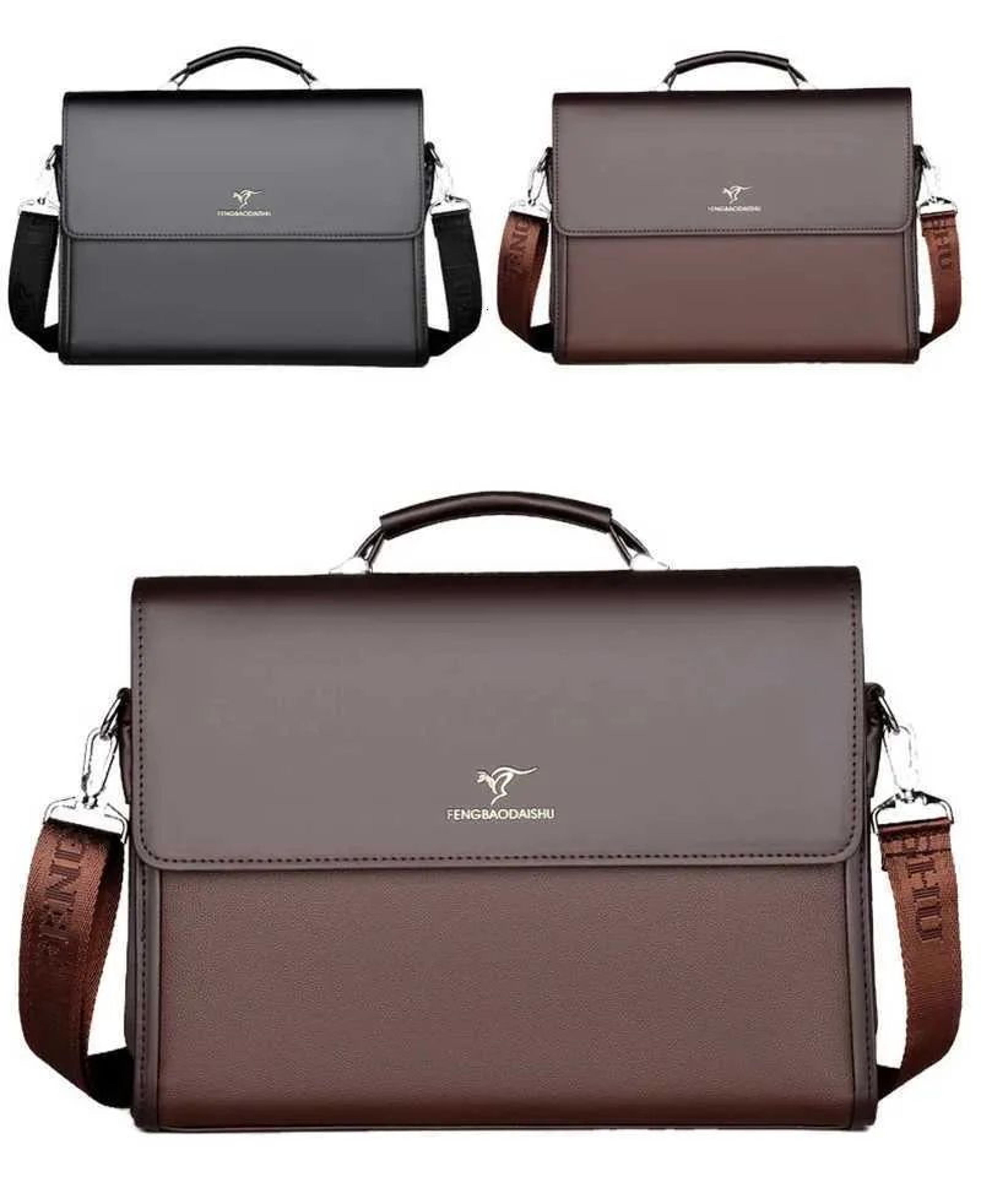 Mens Business Briefcase With Laptop Storage And Crocodile Style Design 2