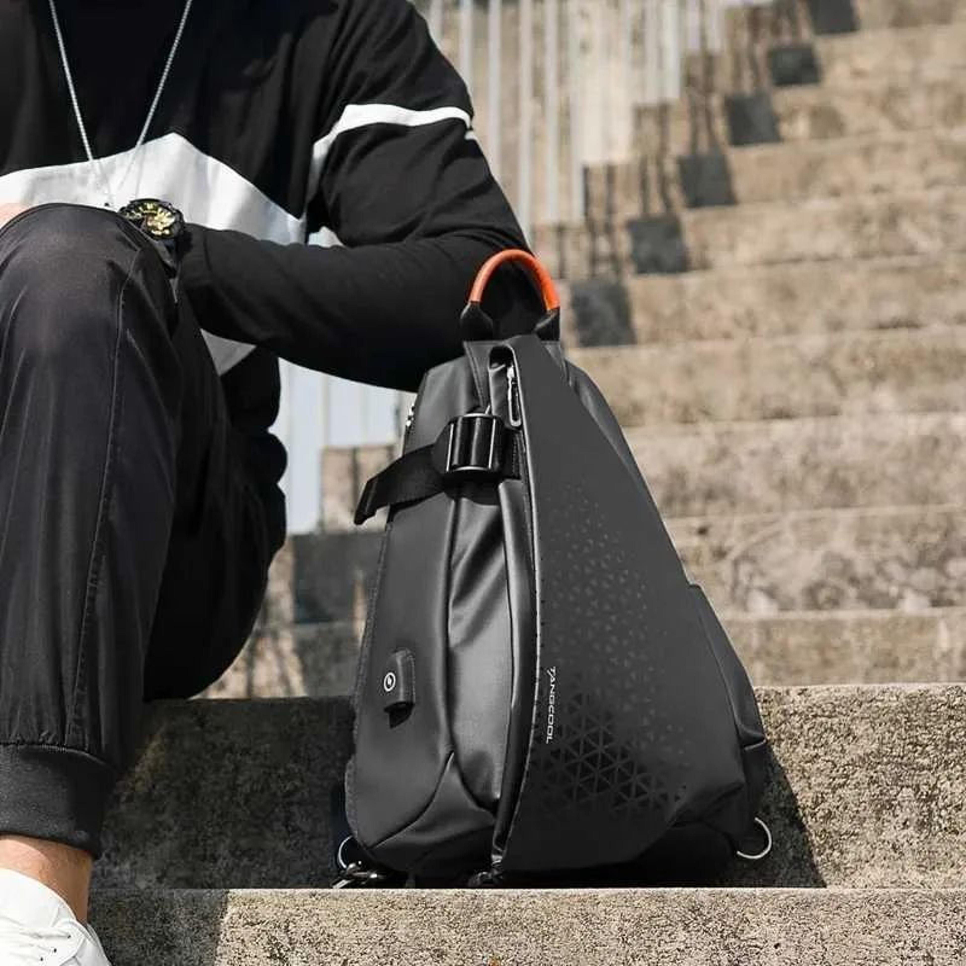 Waterproof Sling Bag With USB Charging Port And Adjustable Crossbody Strap 2